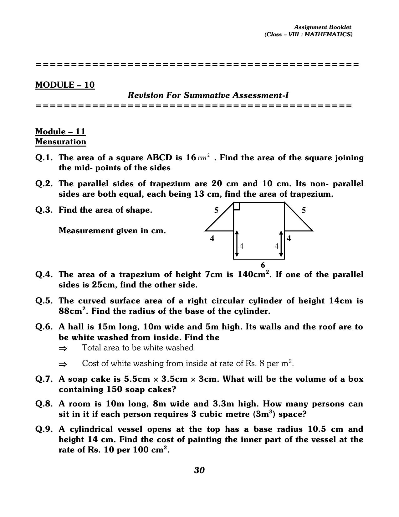 CBSE Worksheets for Class 8 Mathematics Assignment 13 - Page 20