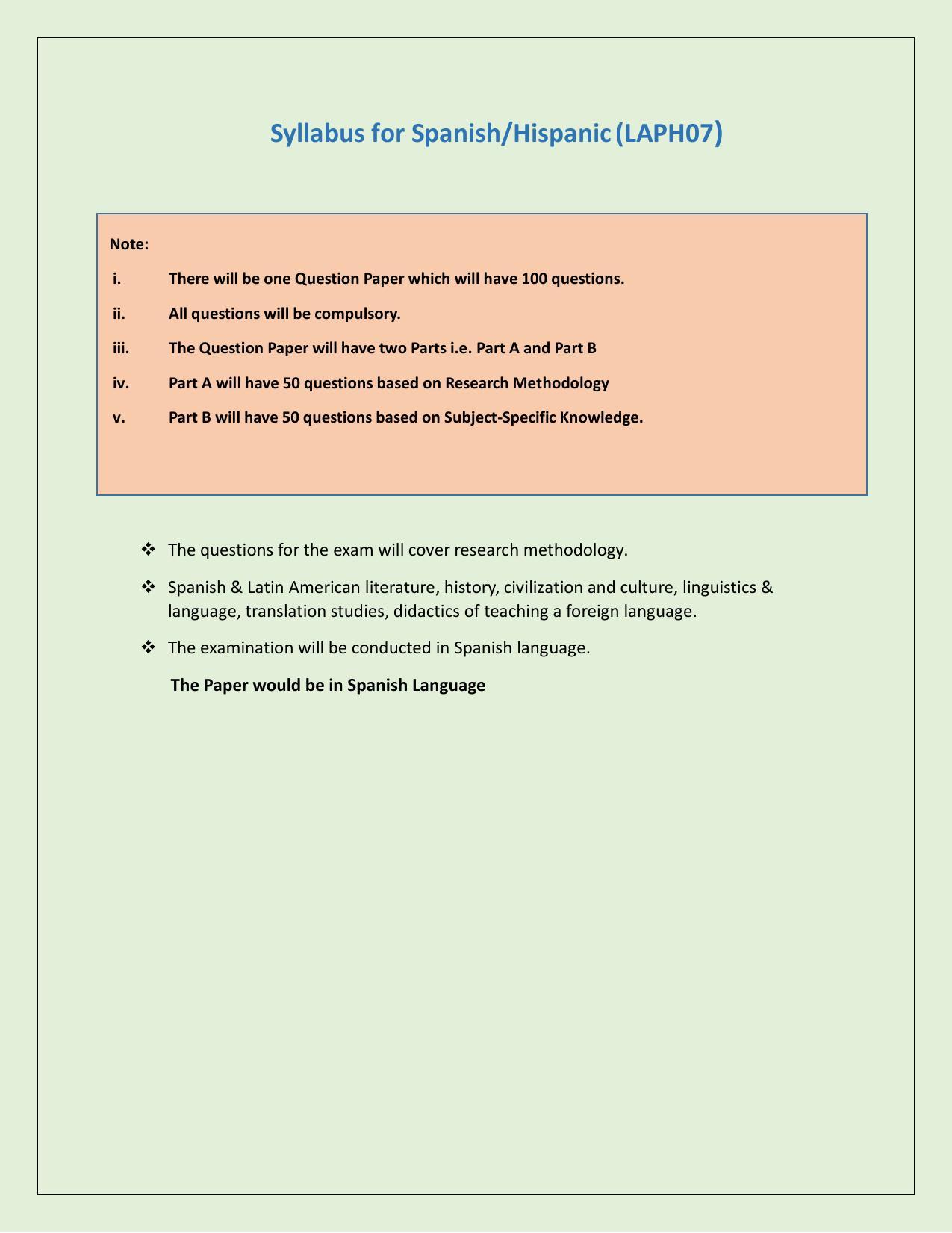 NTA PhD Entrance Exam Hispanic/Spanish Syllabus - Page 1