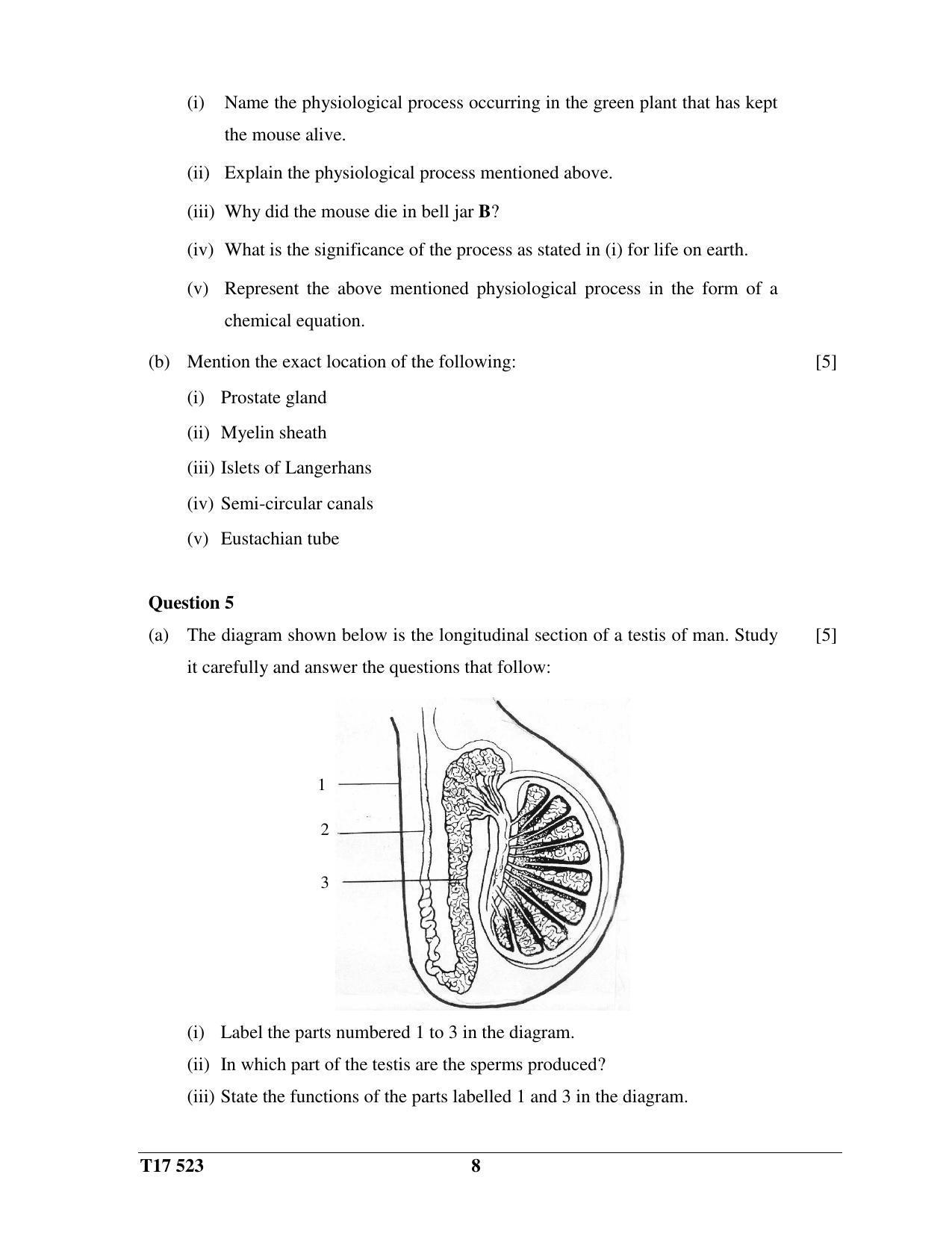 ICSE Class 10 BIOLOGY 2017 Question Paper - Page 8