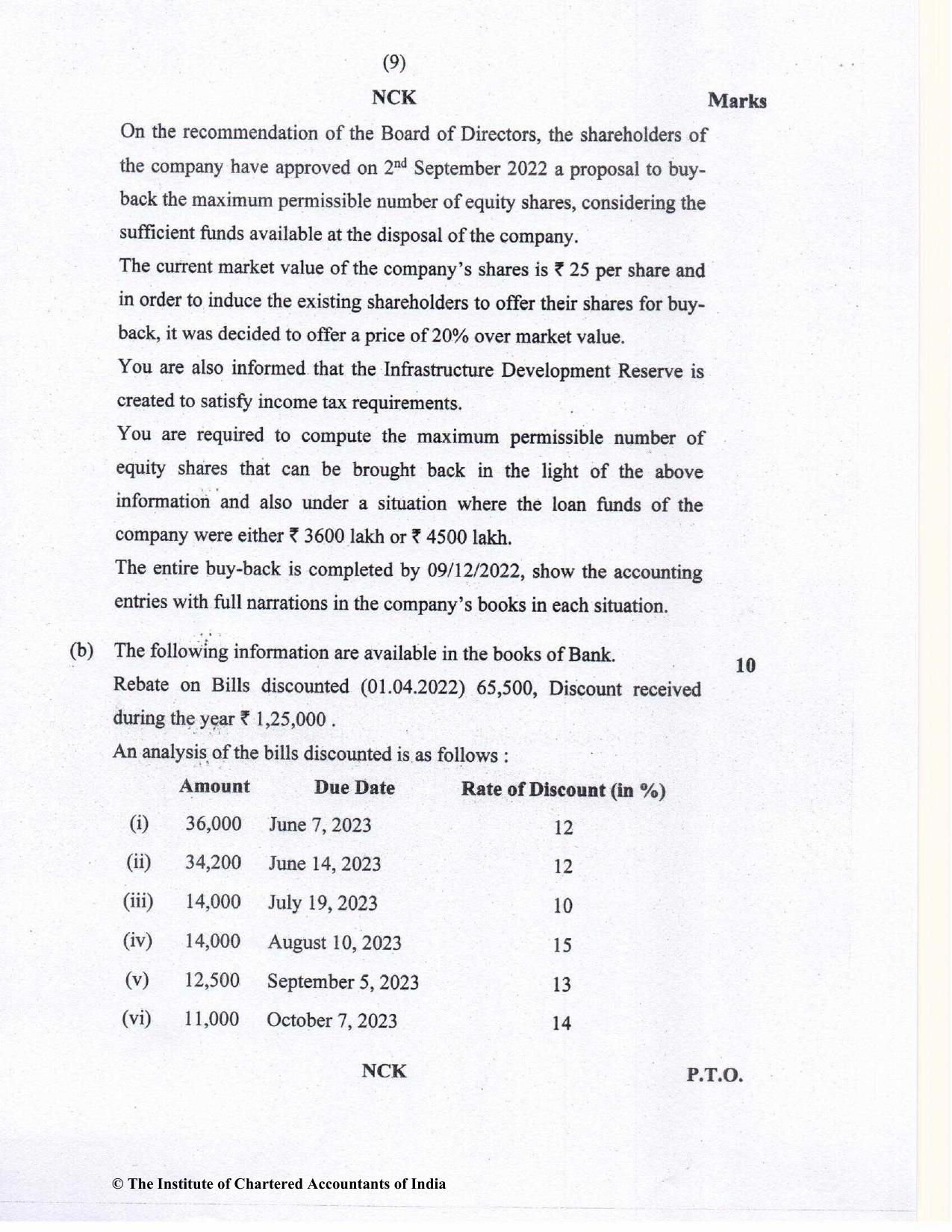 CA Inter May 2023 Question Paper - Paper 5 – Advanced Accounting - Page 9