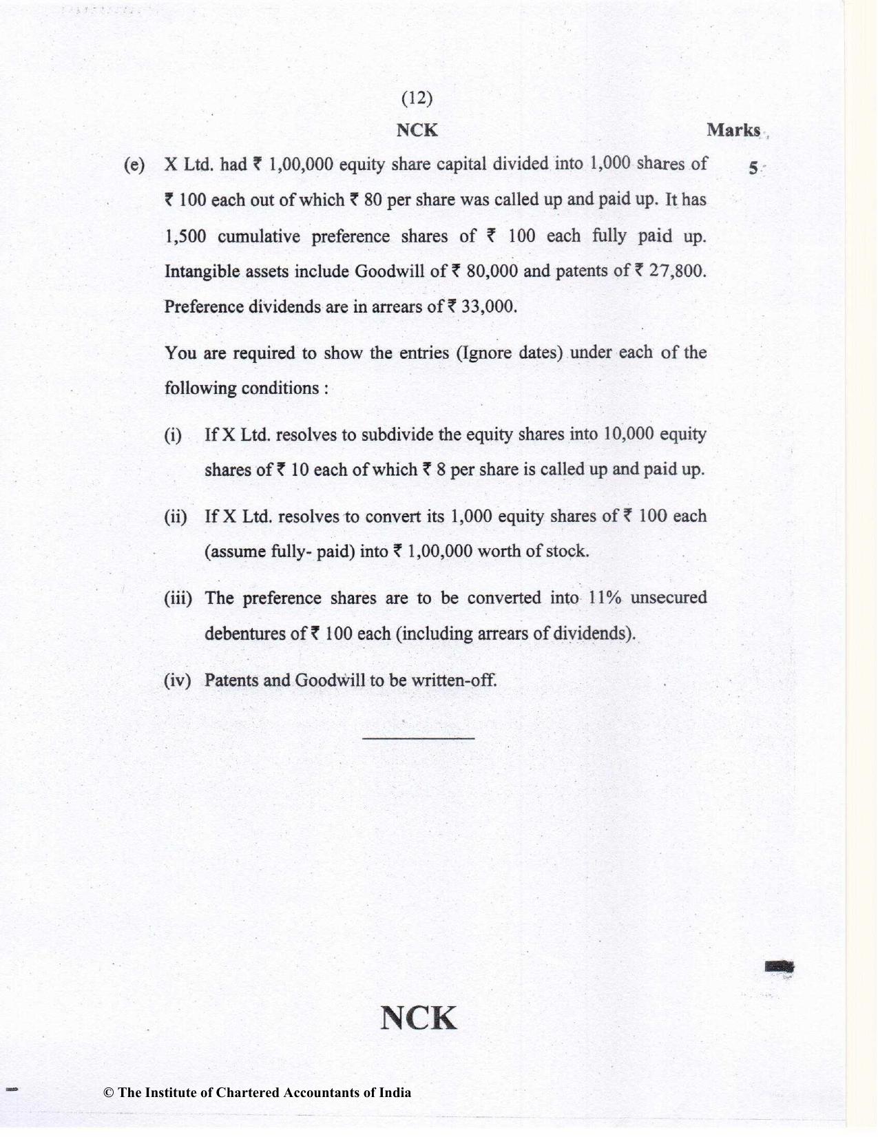 CA Inter May 2023 Question Paper - Paper 5 – Advanced Accounting - Page 12