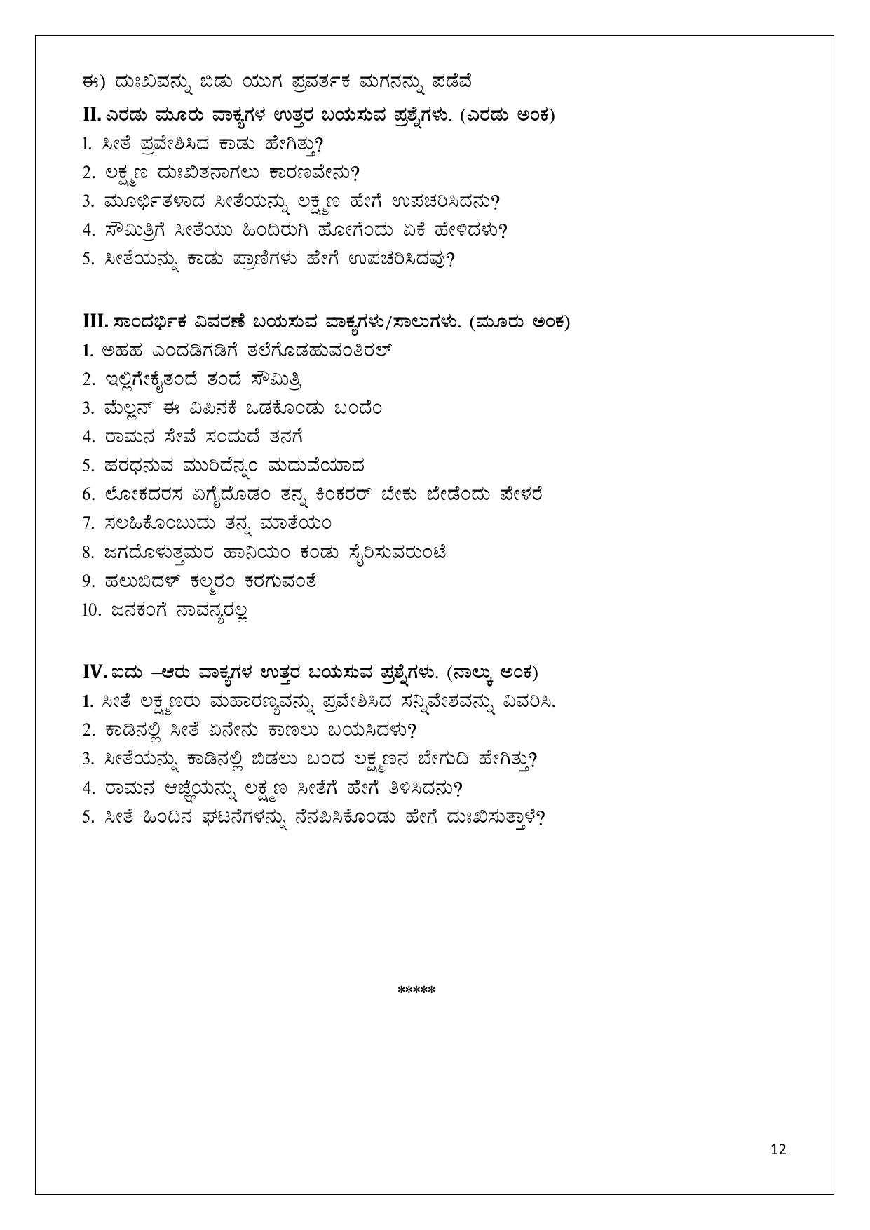 Karnataka 1st PUC Question Bank 2025 - Kannada - Page 12