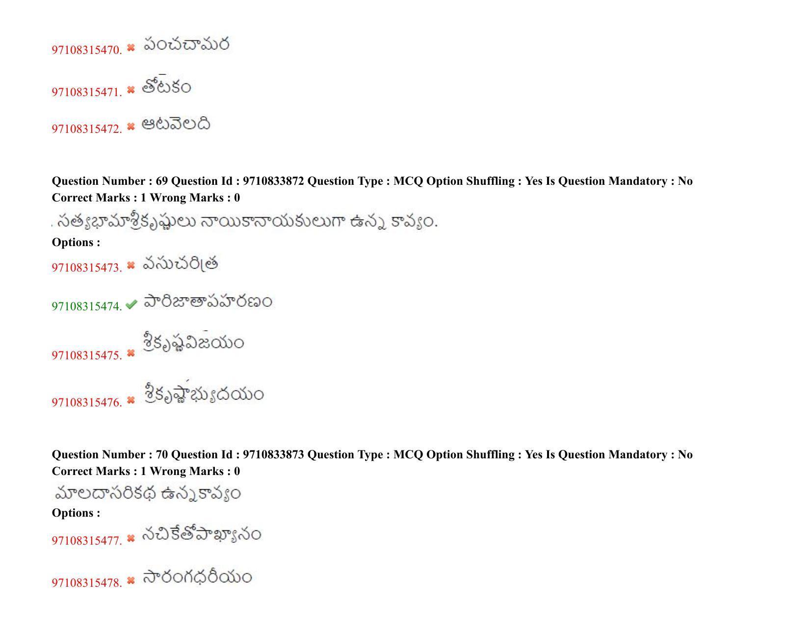 TS CPGET 2020 M.A. Telugu (Shift 2) Question Paper with Answer Key - Page 36