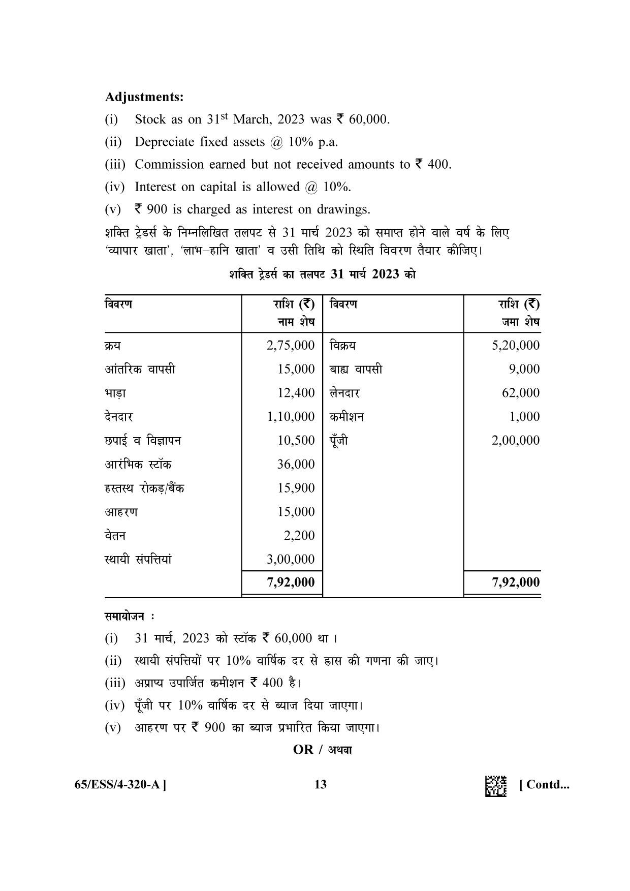 NIOS 2023 Class 12 Accountancy SET B Question Paper - Page 13