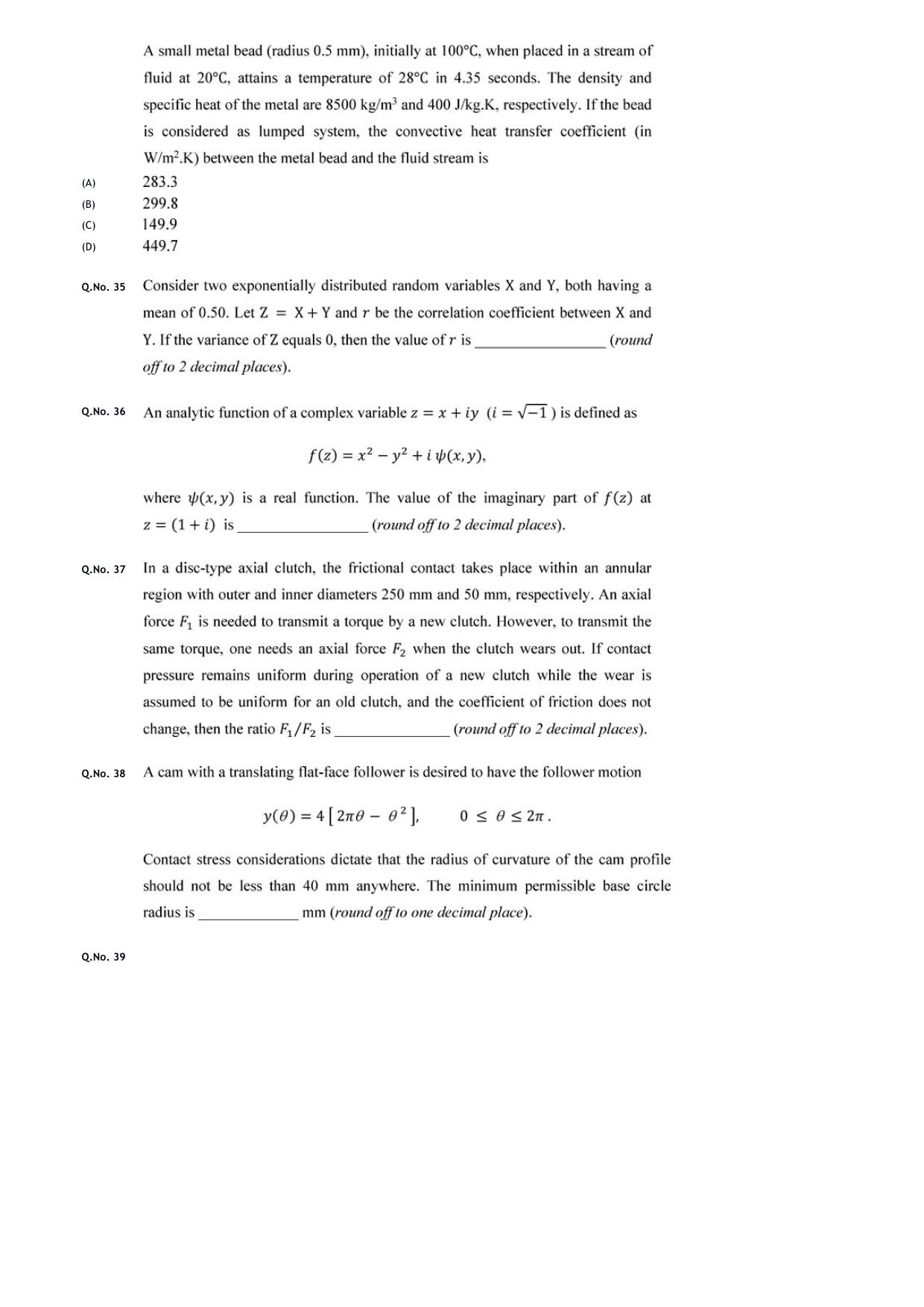 GATE 2020 Mechanical Engineering (ME) Question Paper - Page 13