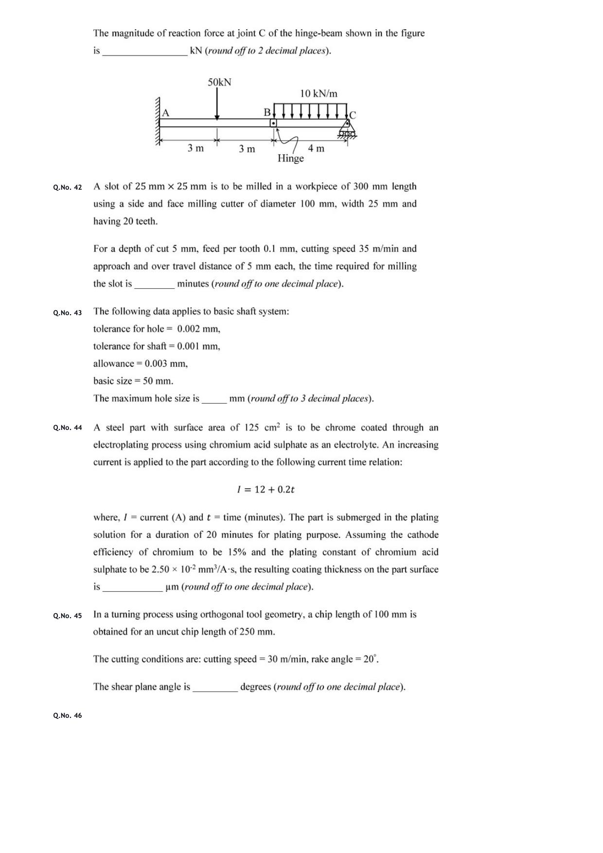 GATE 2020 Mechanical Engineering (ME) Question Paper - Page 15