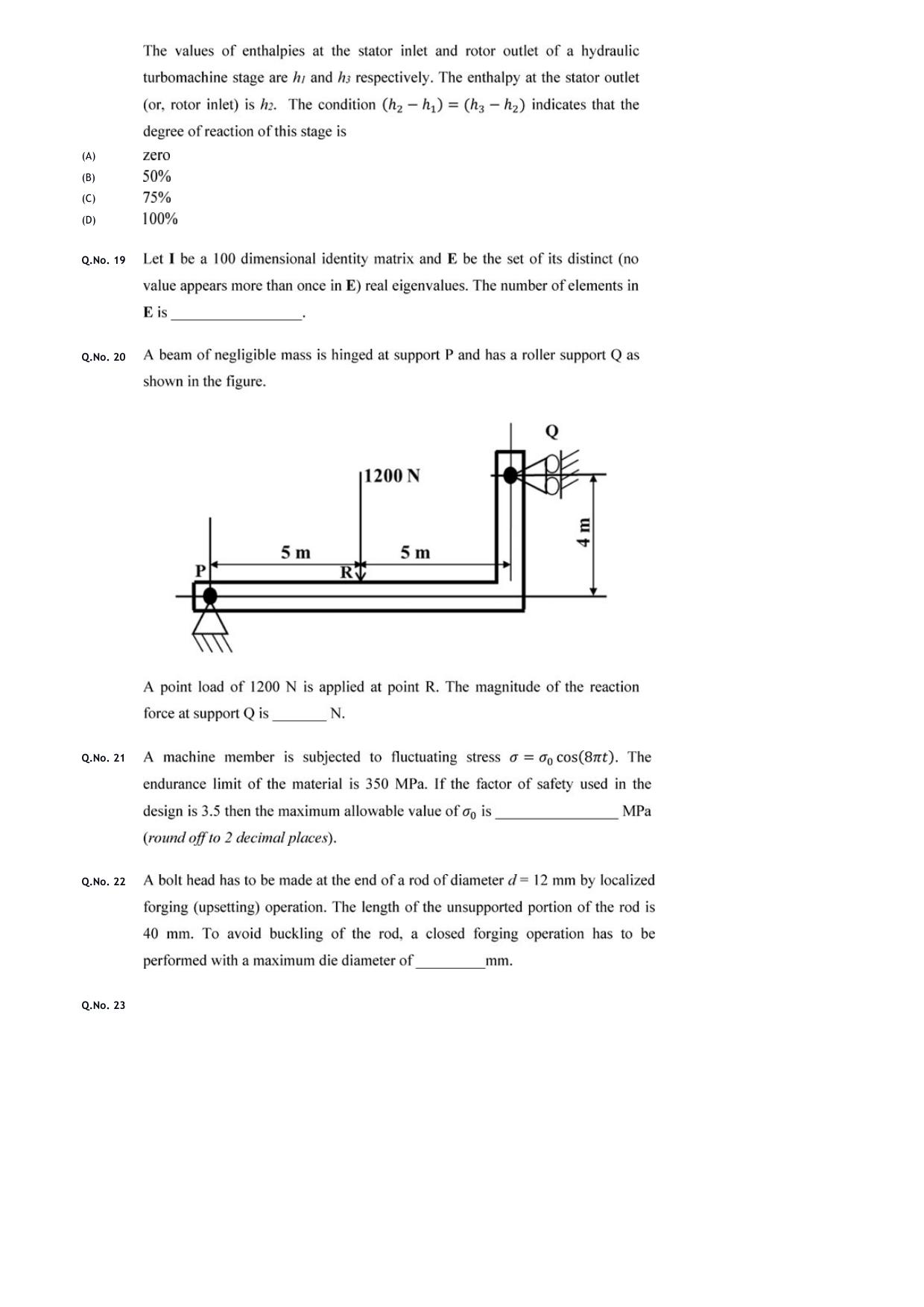GATE 2020 Mechanical Engineering (ME) Question Paper - Page 29