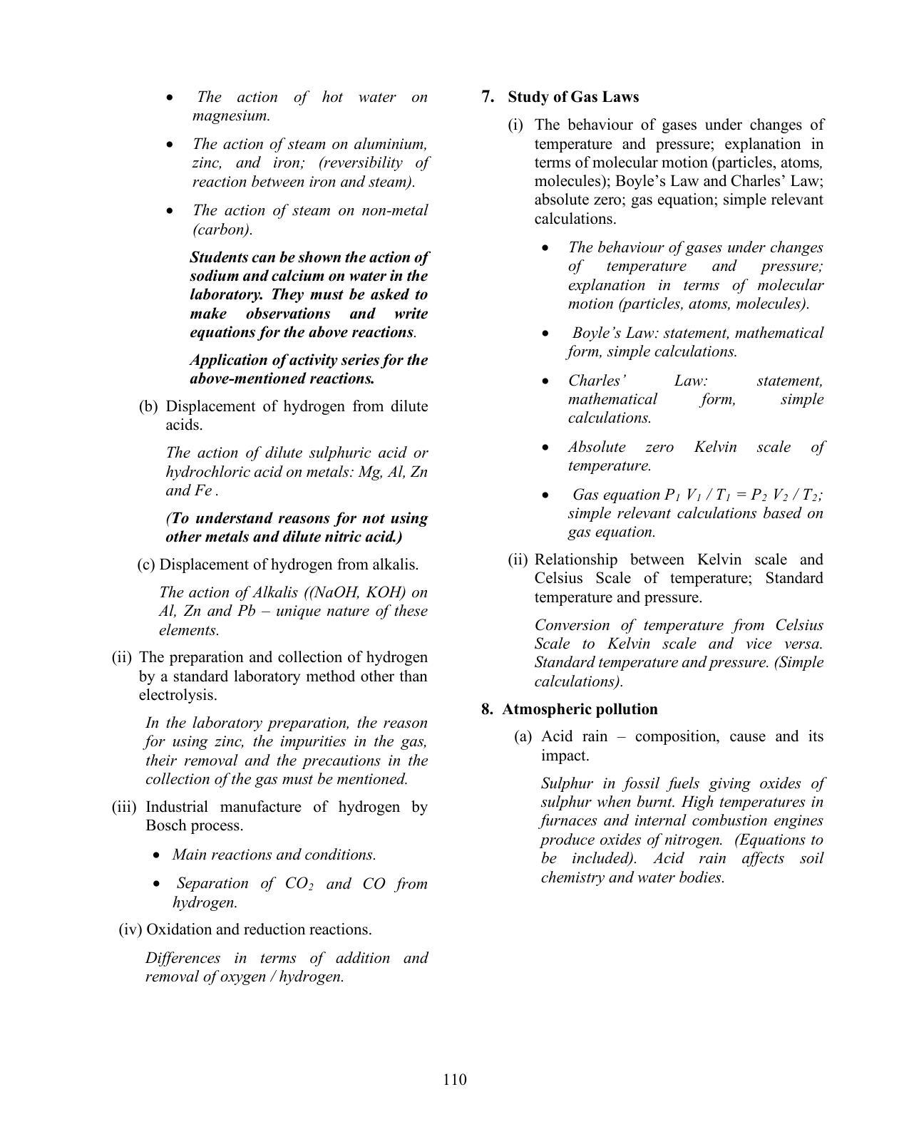 ICSE Chemistry Syllabus 2026 - Page 3