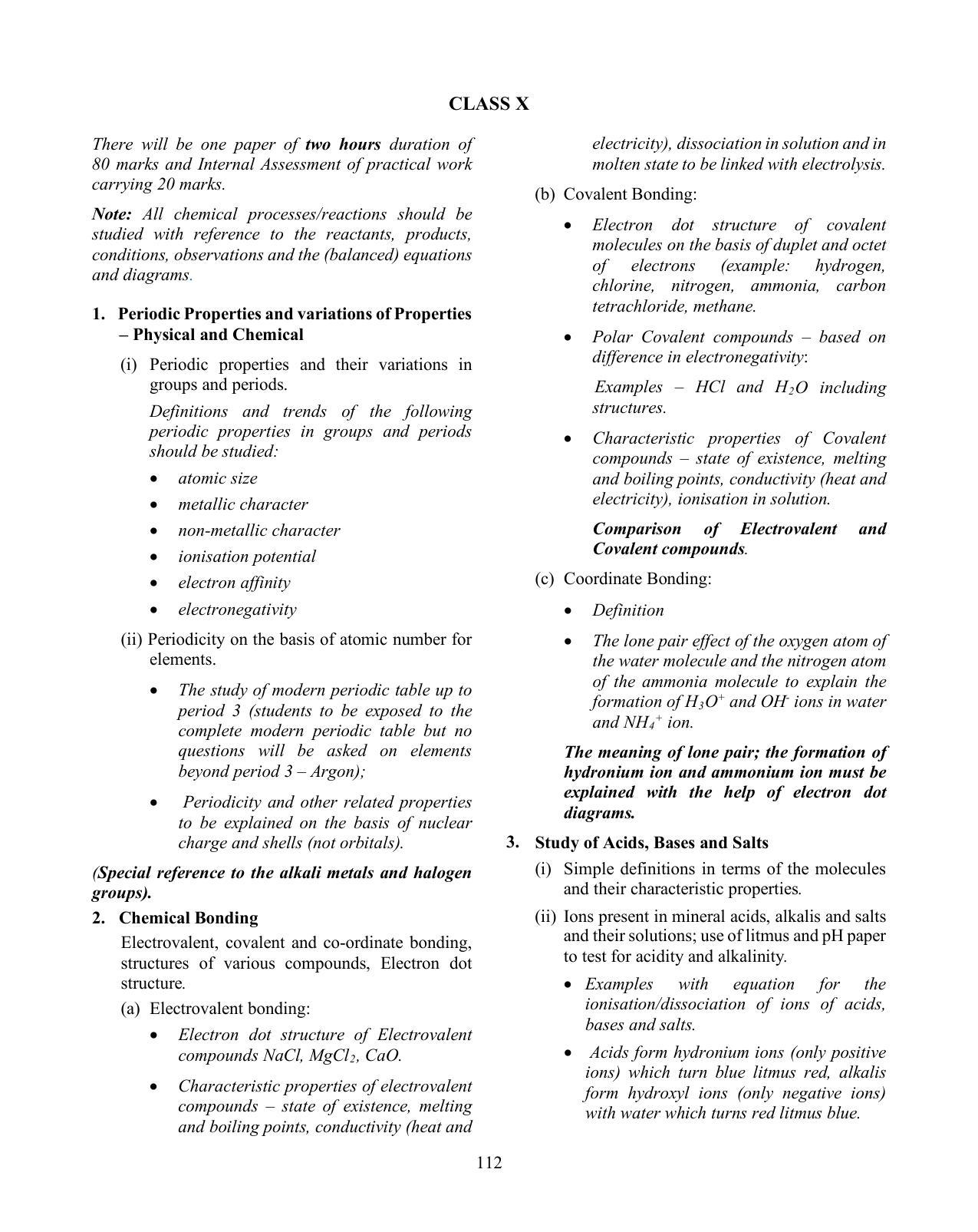 ICSE Chemistry Syllabus 2026 - Page 5