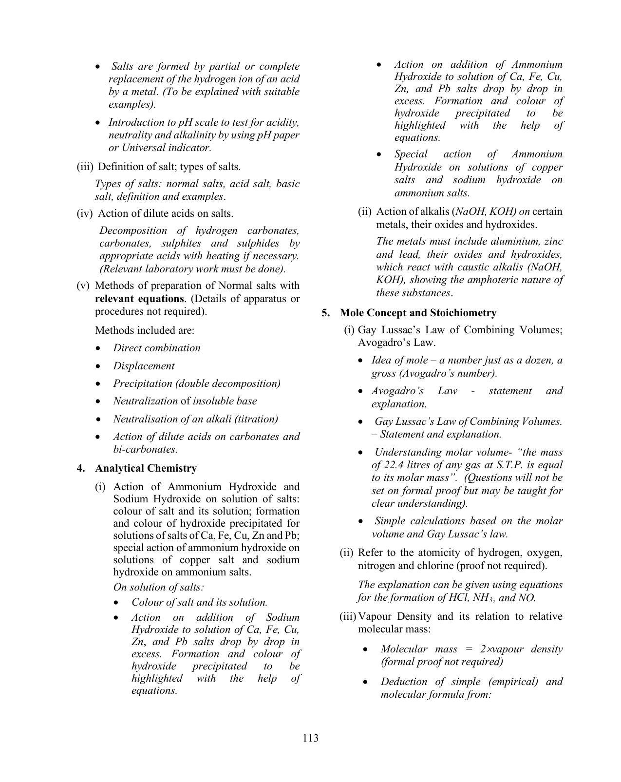 ICSE Chemistry Syllabus 2026 - Page 6