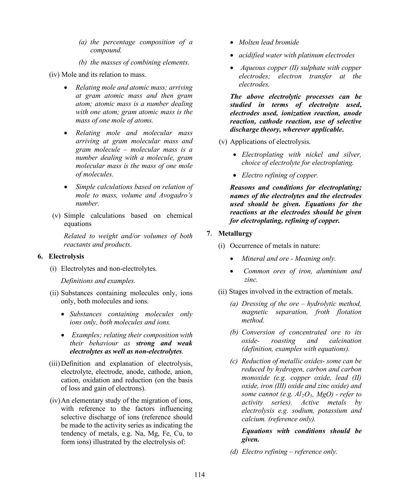 ICSE Chemistry Syllabus 2026 - Page 7