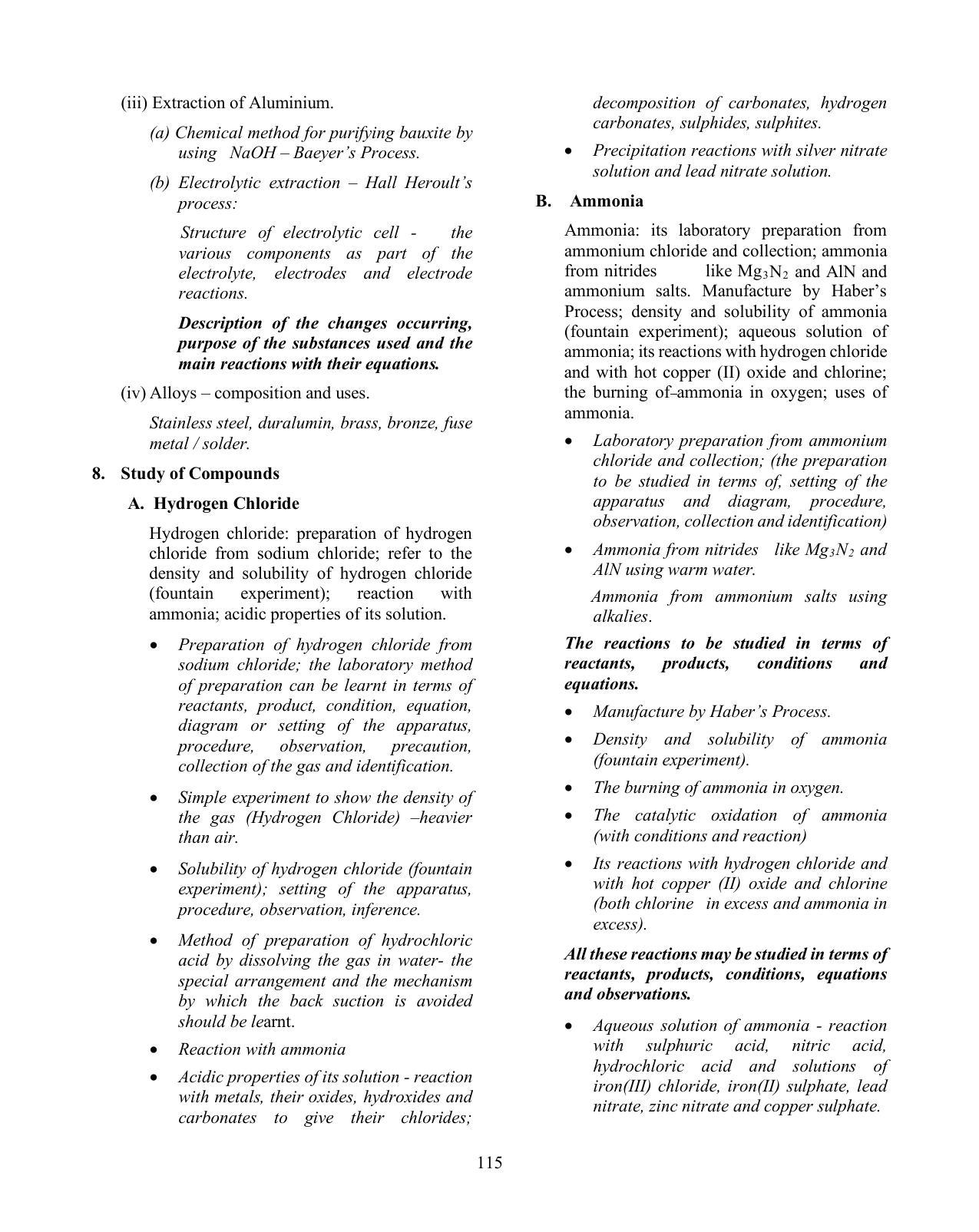 ICSE Chemistry Syllabus 2026 - Page 8