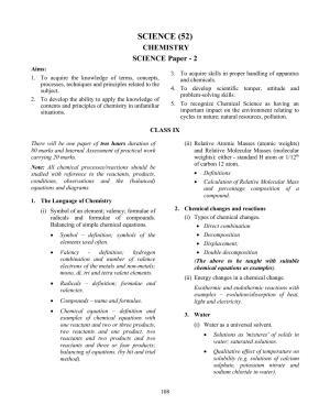 ICSE Chemistry Syllabus 2026