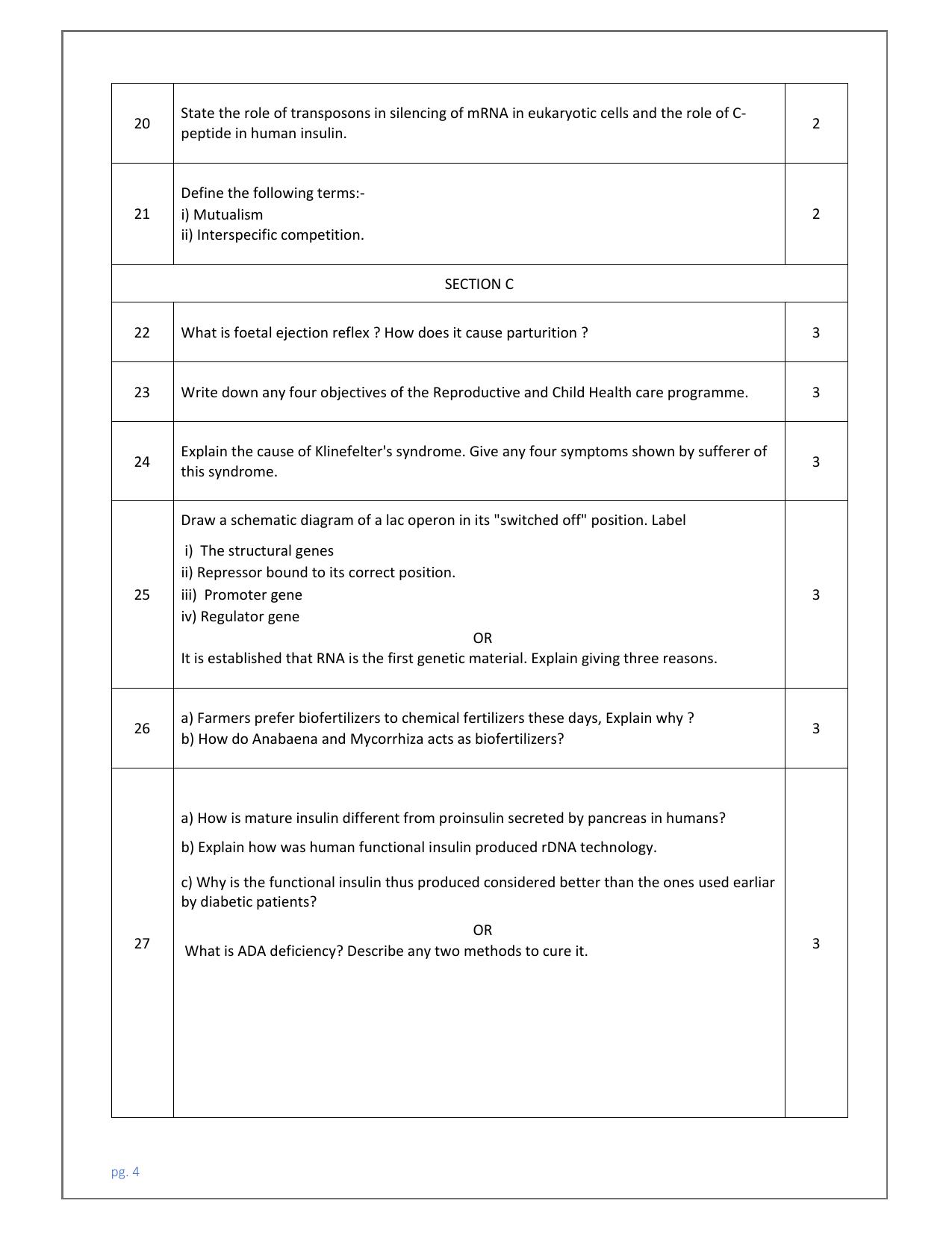 Edudel Class 12 Biology (English) Practice Papers-2 (2023-24) - Page 4