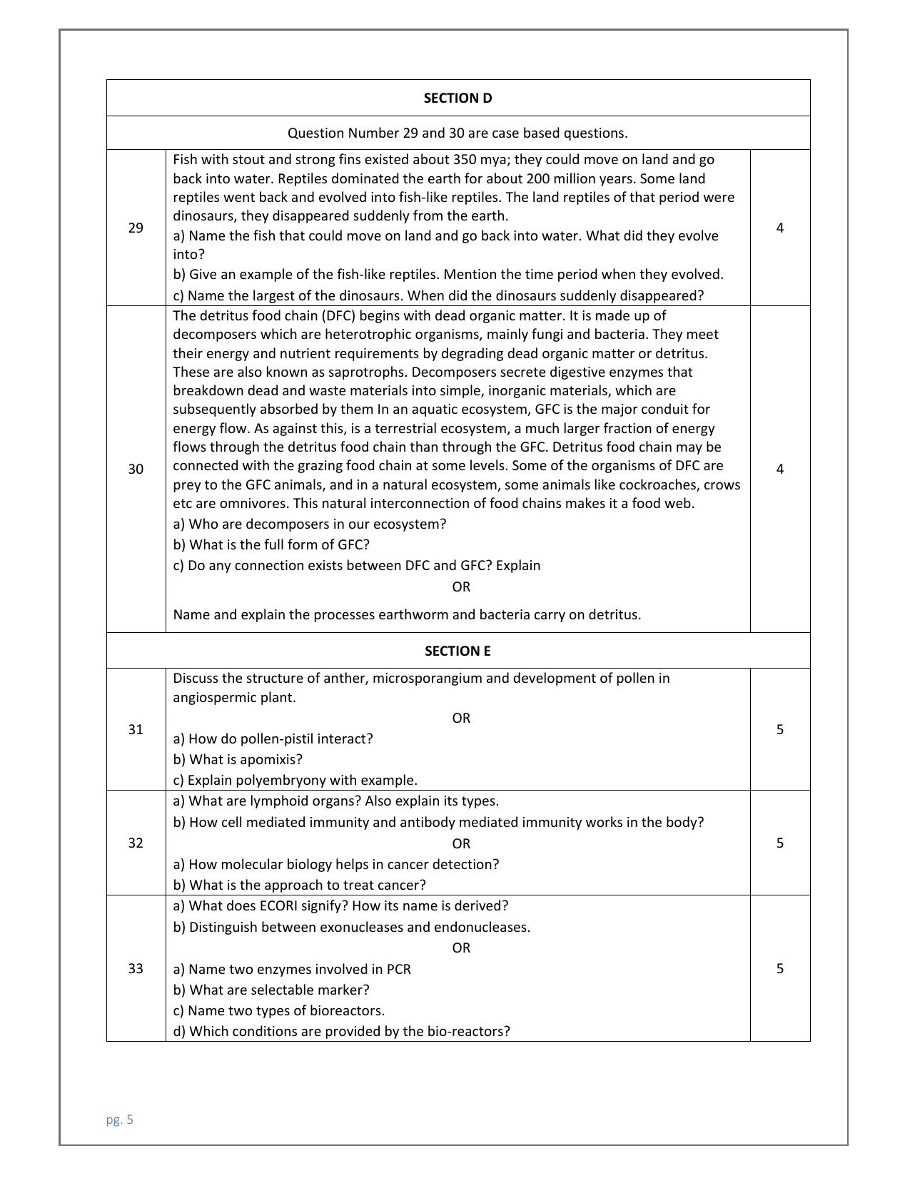 Edudel Class 12 Biology (English) Practice Papers-2 (2023-24) - Page 5