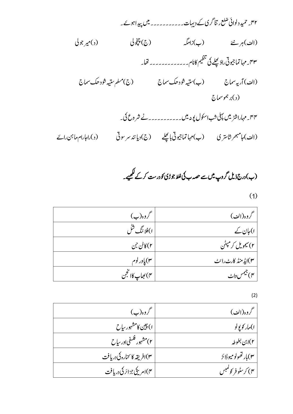Maharashtra Board Class 12 History Sample Paper (Urdu Medium) - Page 7