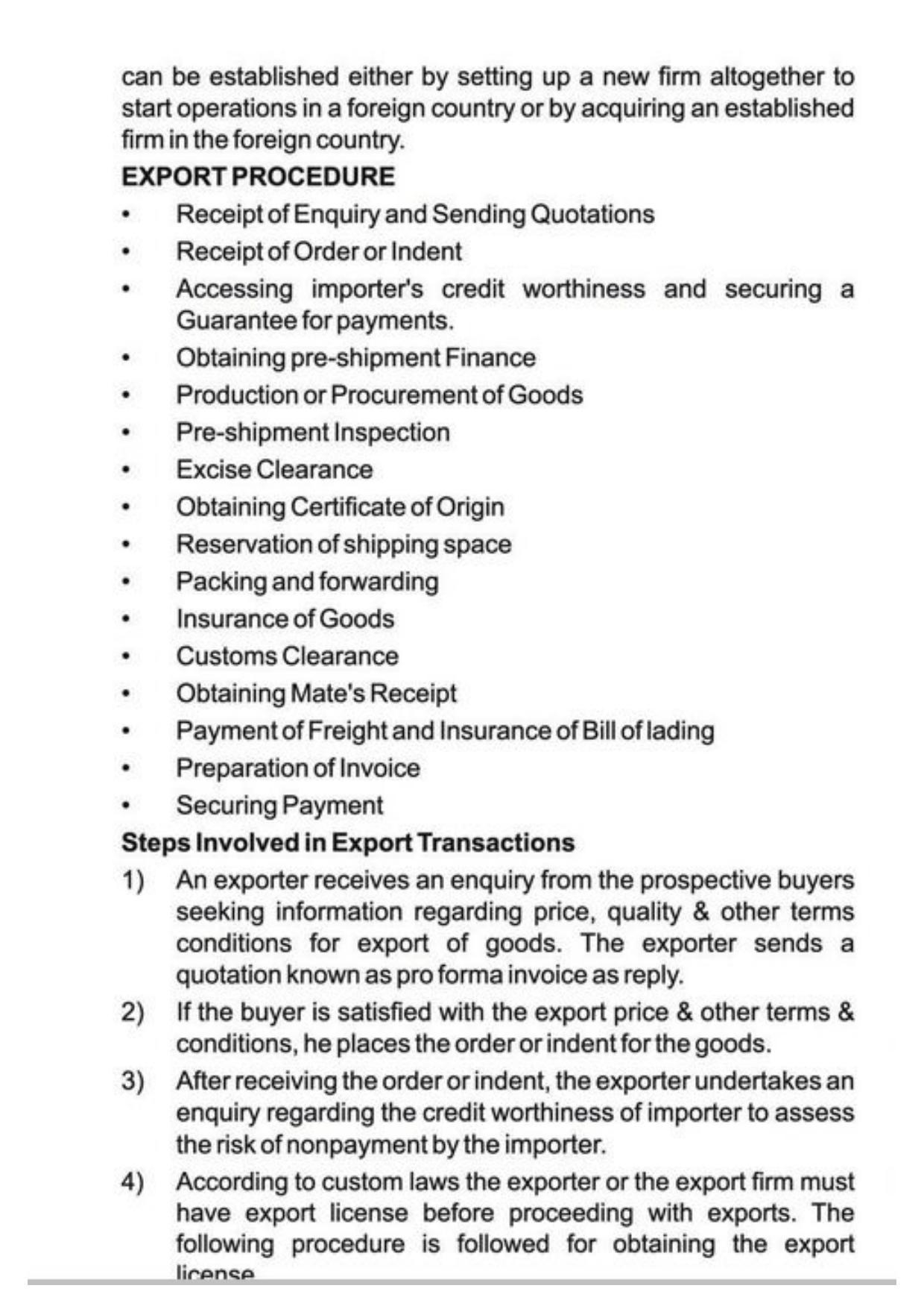 Class 11 Notes, Question & Practice Paper - Business Studies (Topic 10 : International Business) - Page 6