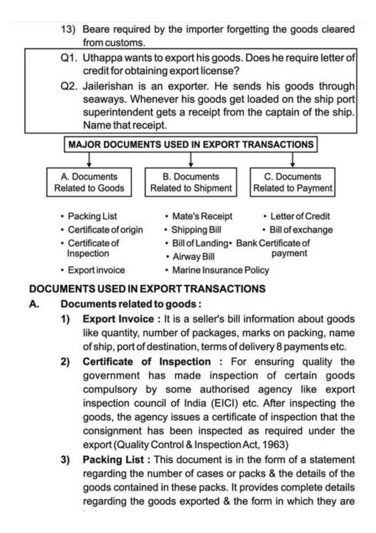 Class 11 Notes, Question & Practice Paper - Business Studies (Topic 10 : International Business) - Page 8