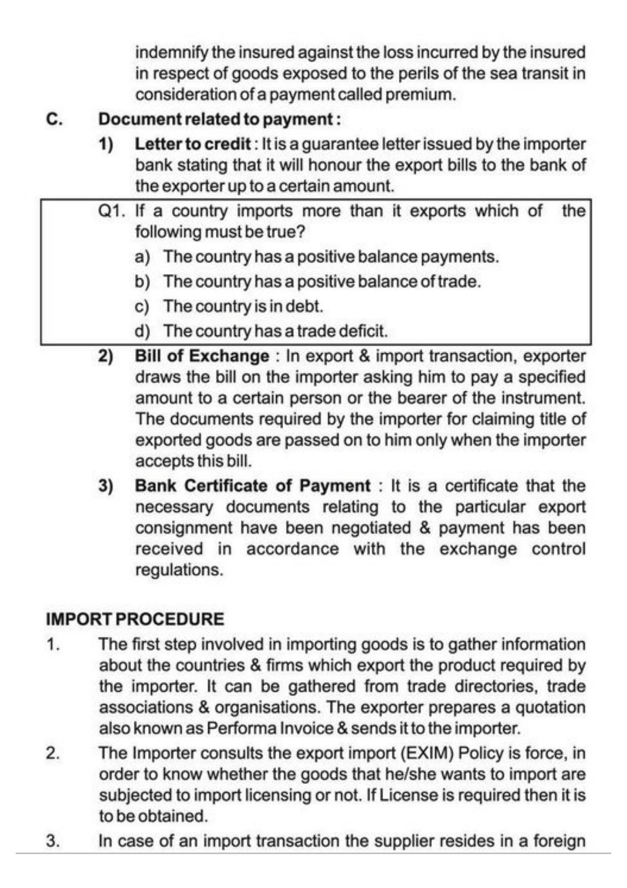 Class 11 Notes, Question & Practice Paper - Business Studies (Topic 10 : International Business) - Page 10