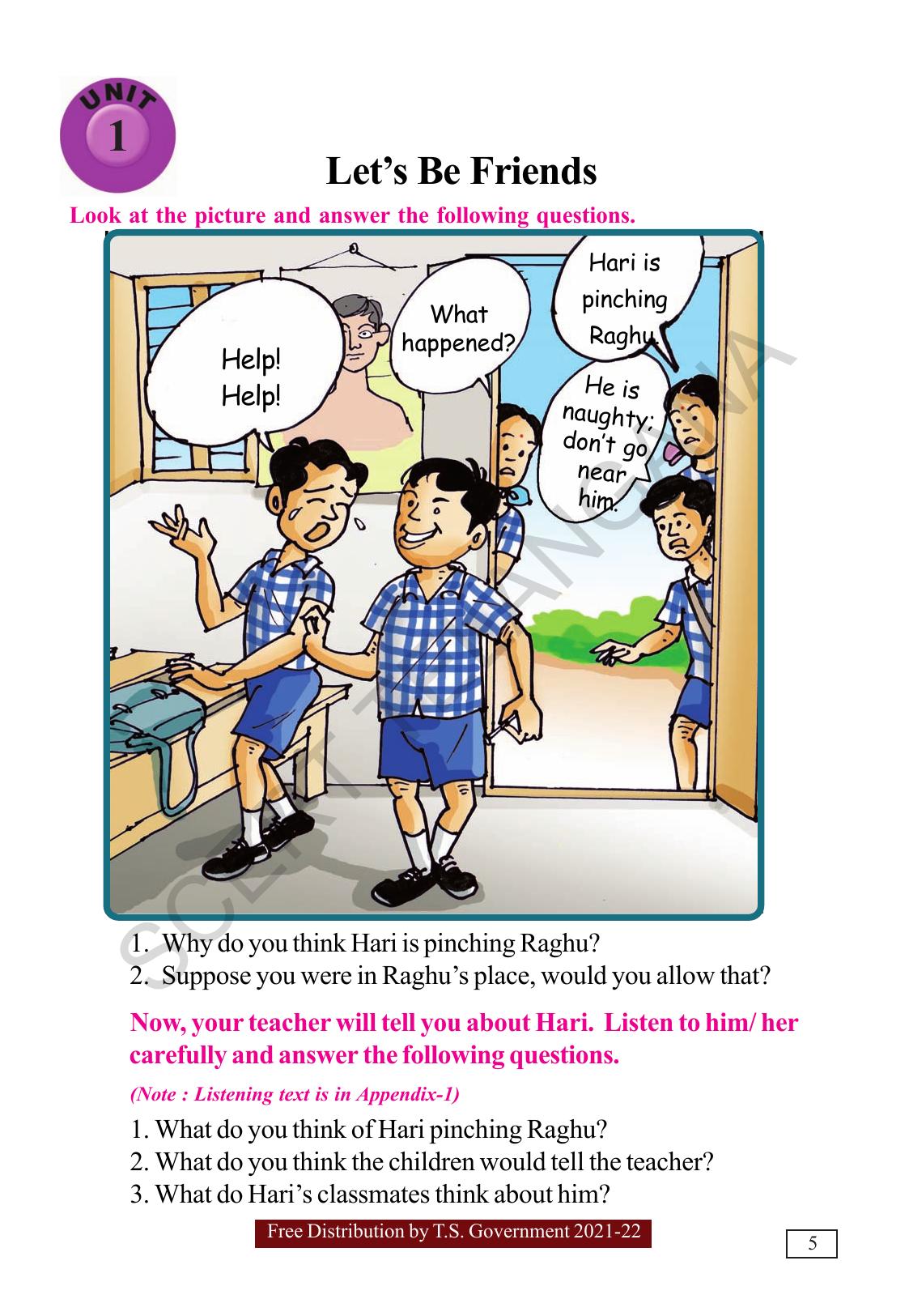 TS SCERT Class 5  English(English Medium) Text Book - Page 13