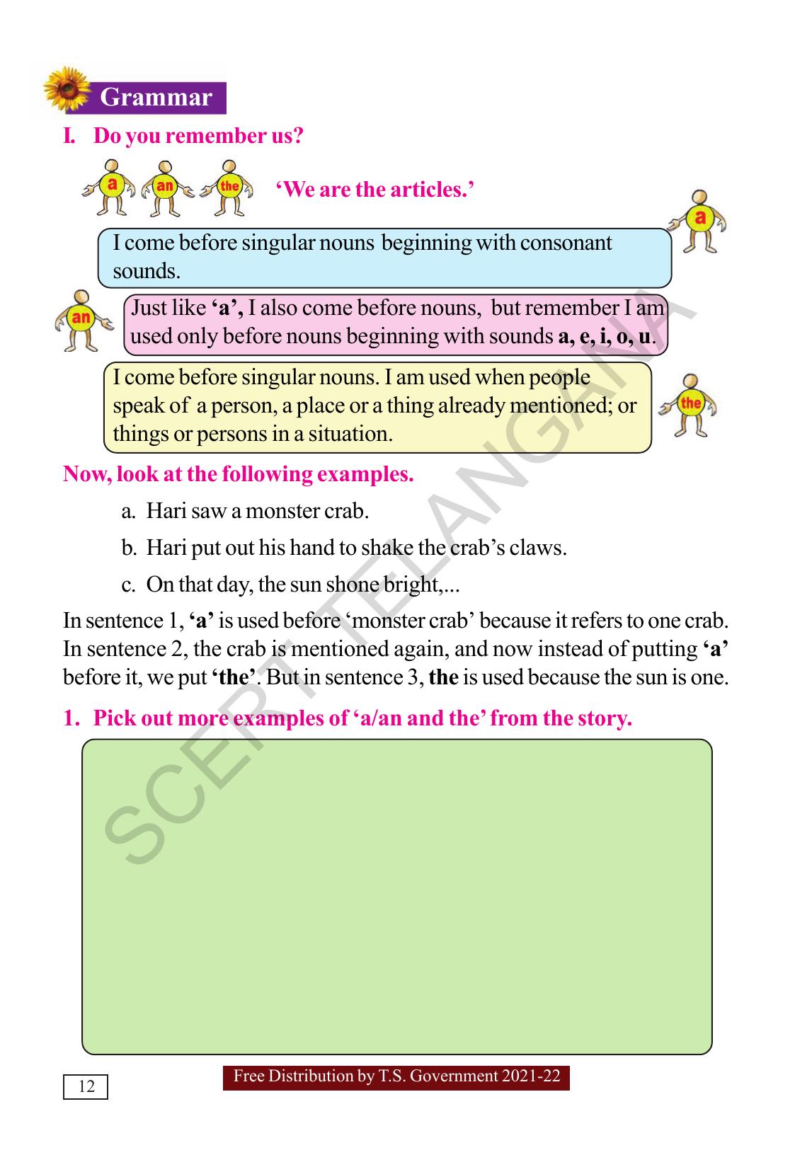 TS SCERT Class 5  English(English Medium) Text Book - Page 20