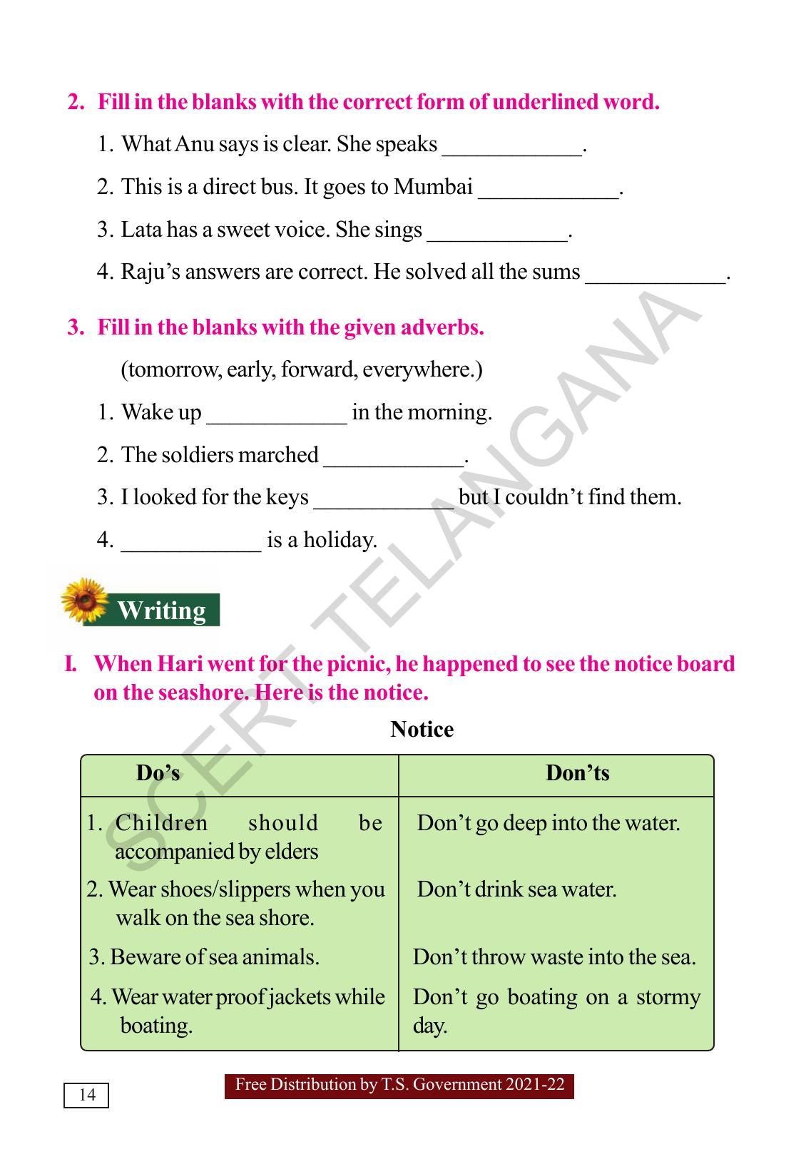 TS SCERT Class 5  English(English Medium) Text Book - Page 22