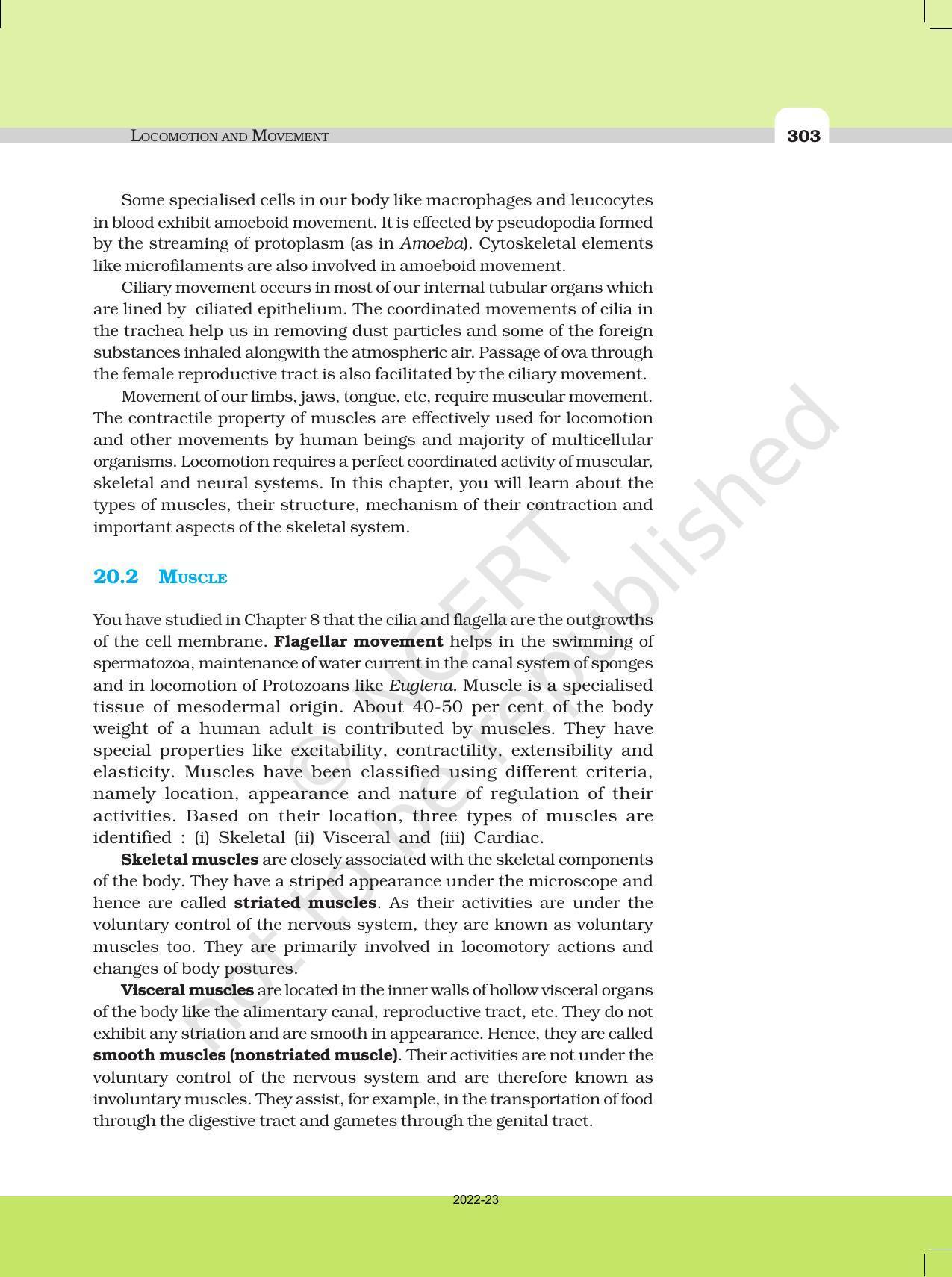 NCERT Book for Class 11 Biology Chapter 20 Locomotion and Movement - Page 2