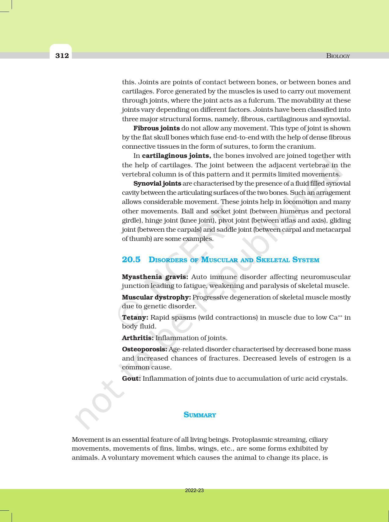 NCERT Book for Class 11 Biology Chapter 20 Locomotion and Movement - Page 11