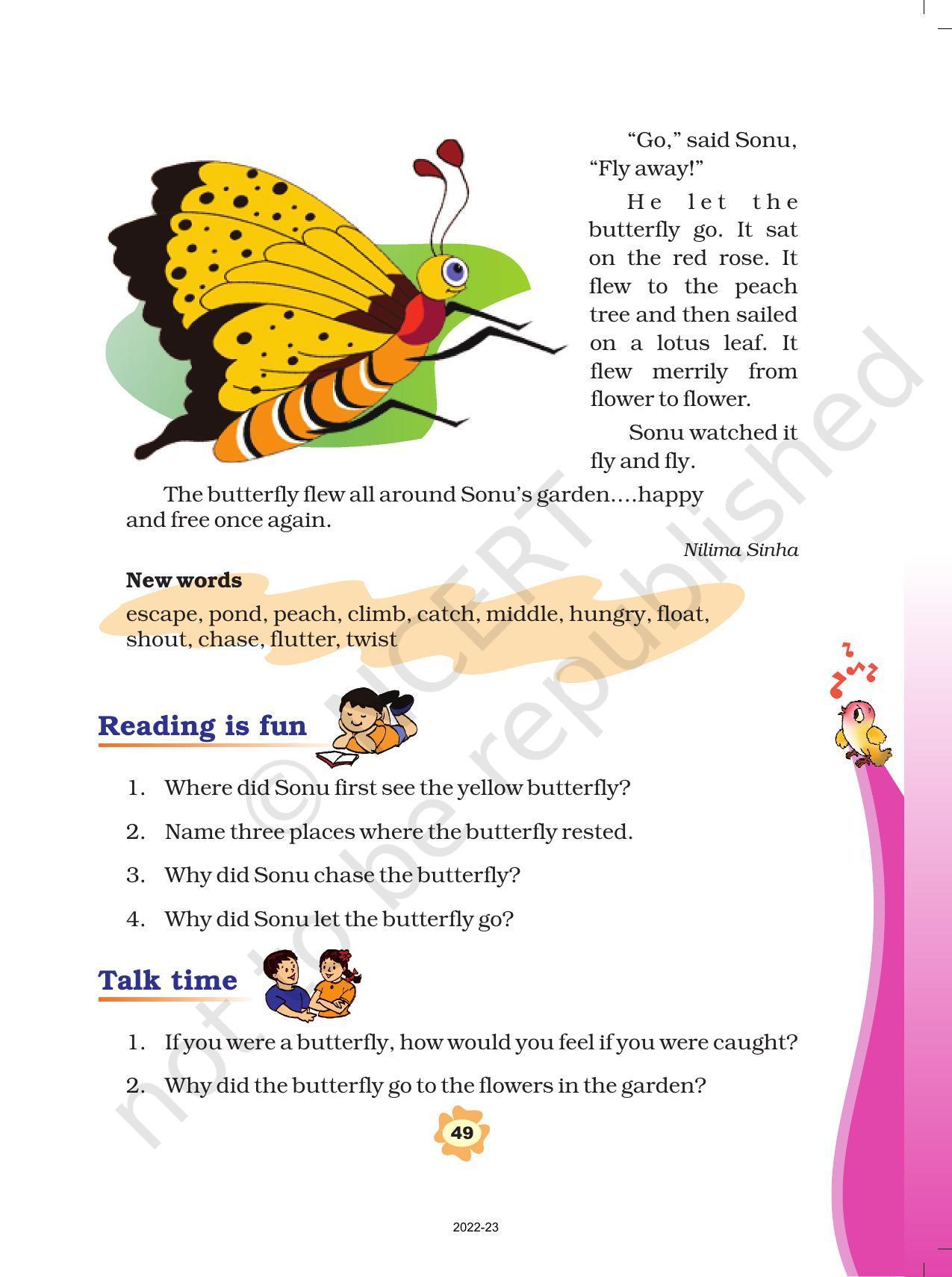 NCERT Book for Class 3 English: Unit V.2-The Yellow Butterfly - Page 7