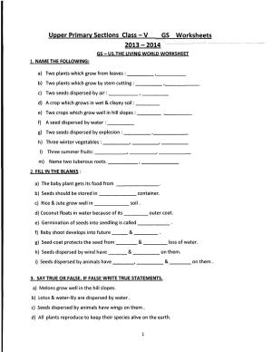 Worksheet for Class 5 Science The Living World Assignment