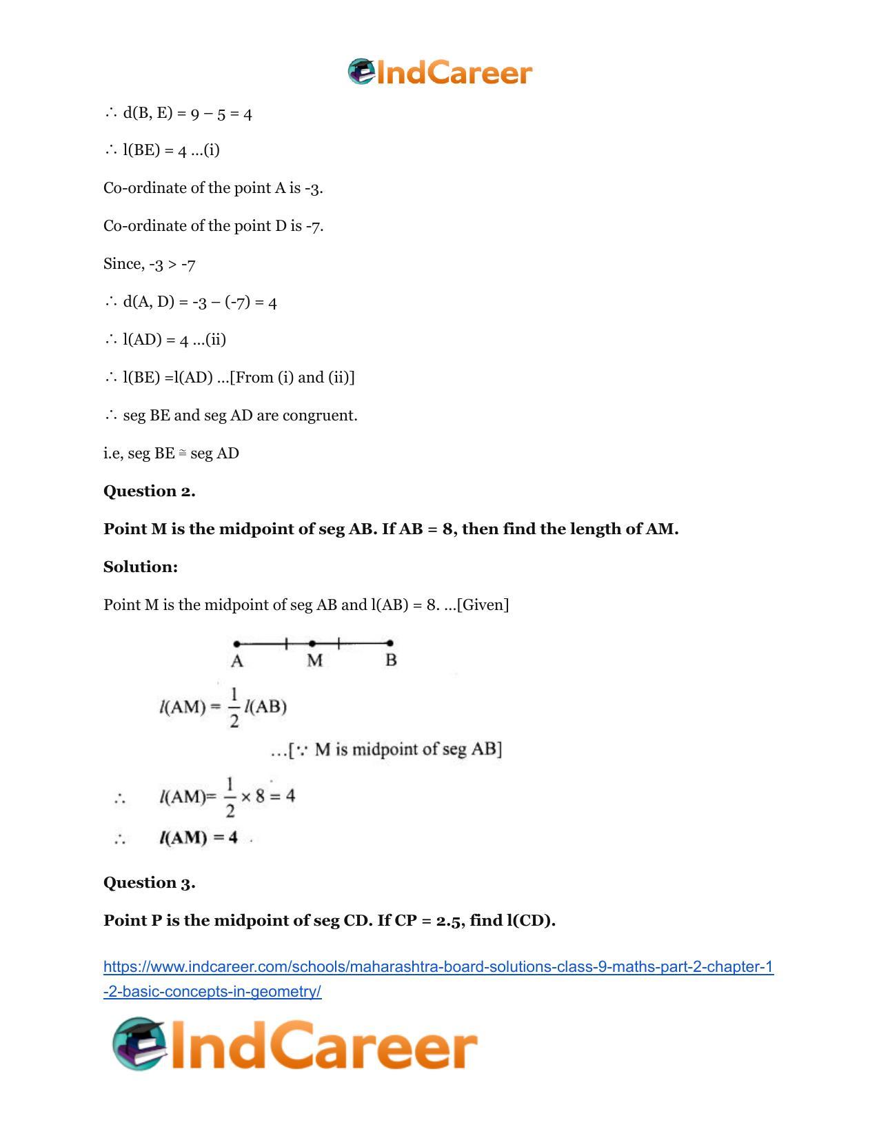 Maharashtra Board Solutions Class 9-Maths (Part 2): Chapter 1.2- Basic Concepts in Geometry - Page 4