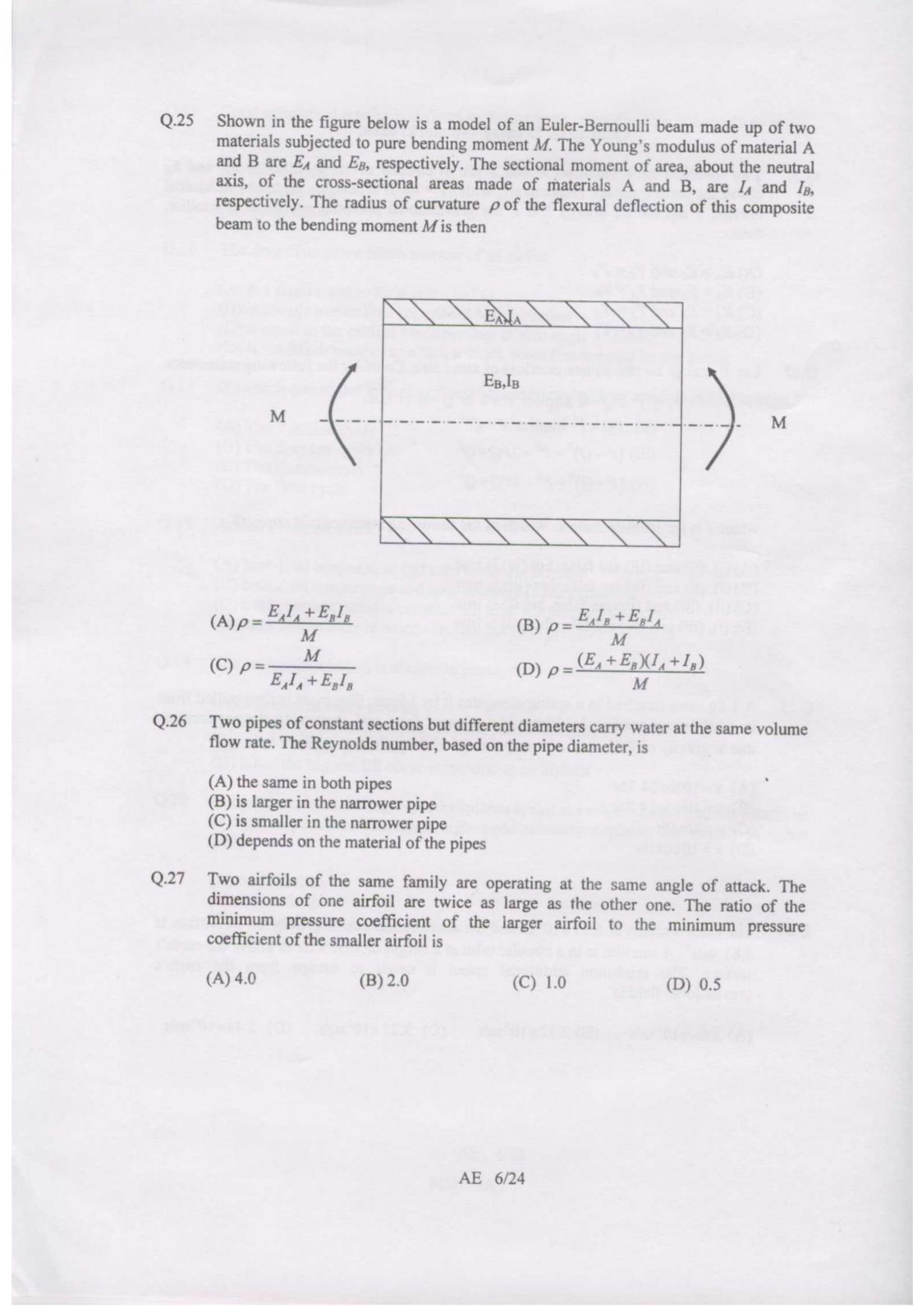 GATE 2007 Aerospace Engineering (AE) Question Paper with Answer Key - Page 6