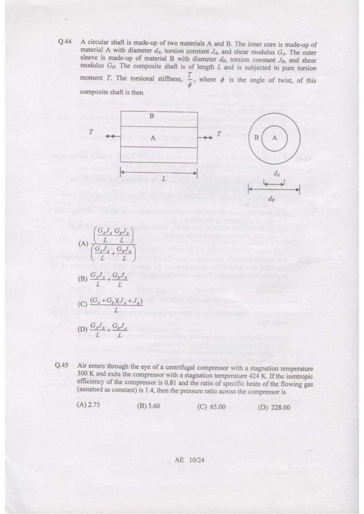 GATE 2007 Aerospace Engineering (AE) Question Paper with Answer Key - Page 10