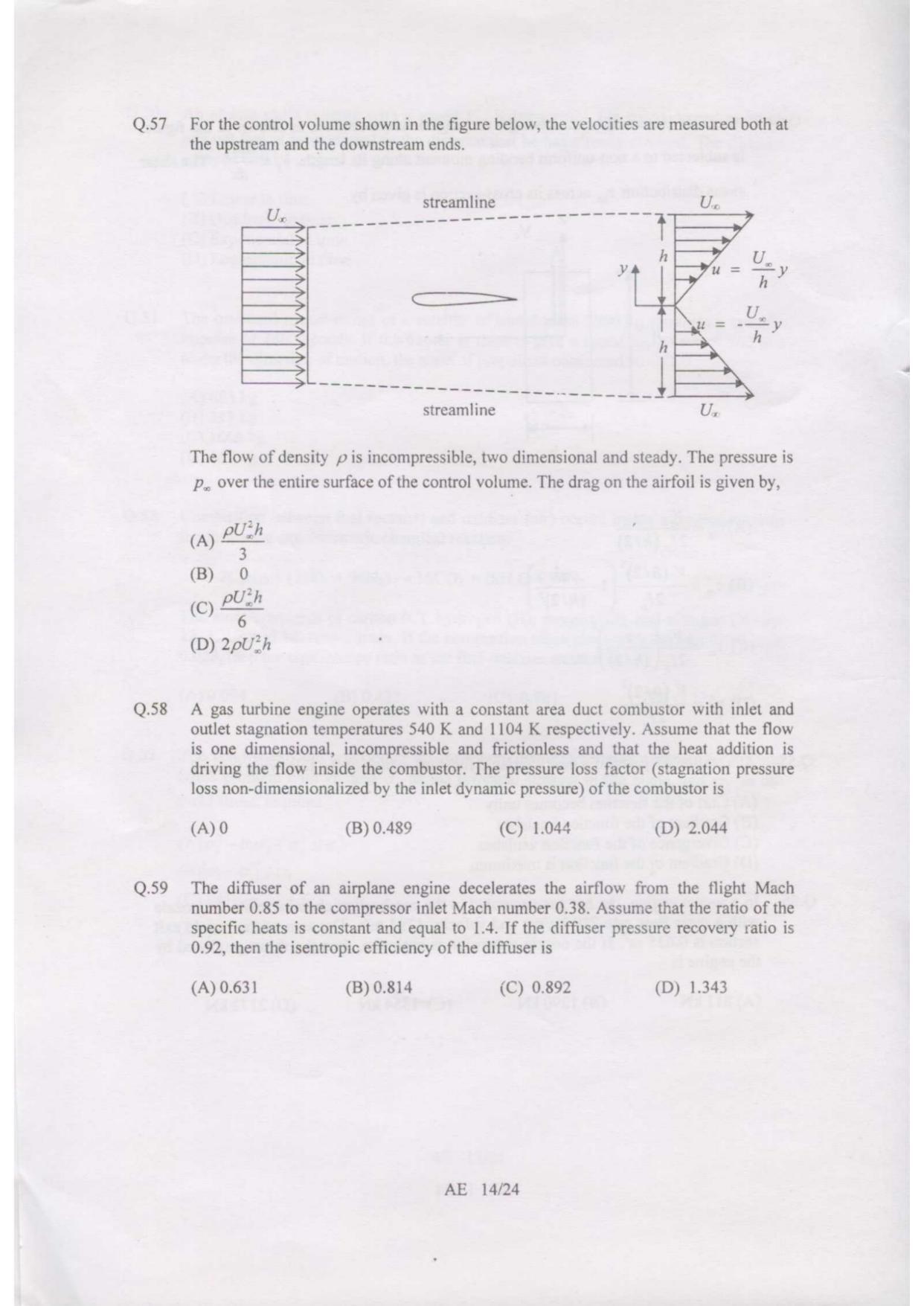 GATE 2007 Aerospace Engineering (AE) Question Paper with Answer Key - Page 14