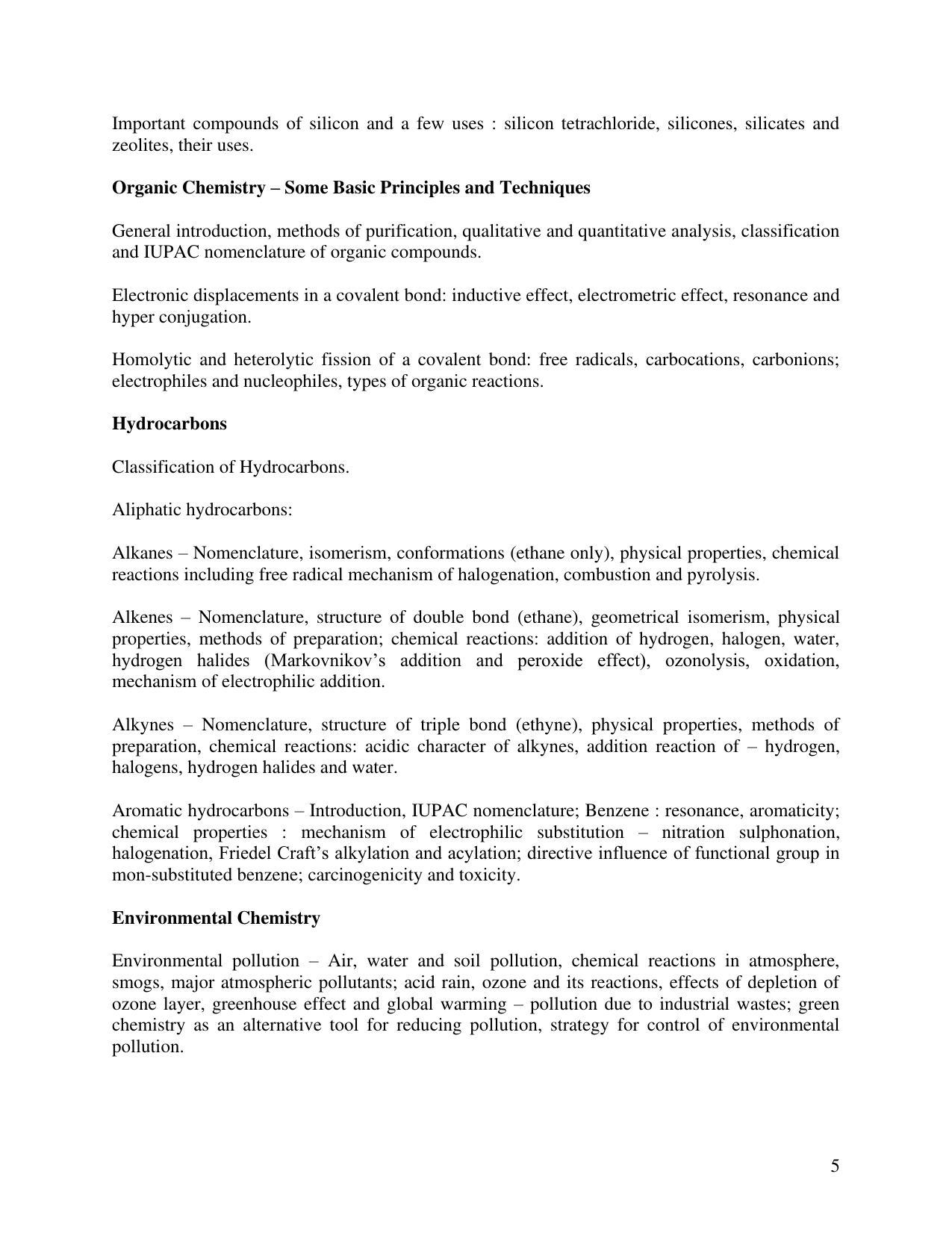 AMU Entrance Exam: B.Sc. (Hons) Syllabus - Page 5