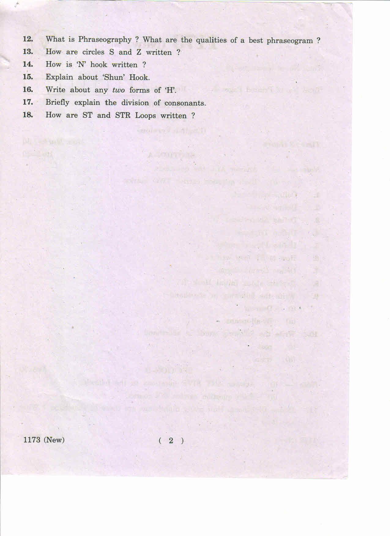 AP Inter 1st Year Shorthand-I (New) March-2019-Vocational Question Paper - Page 2