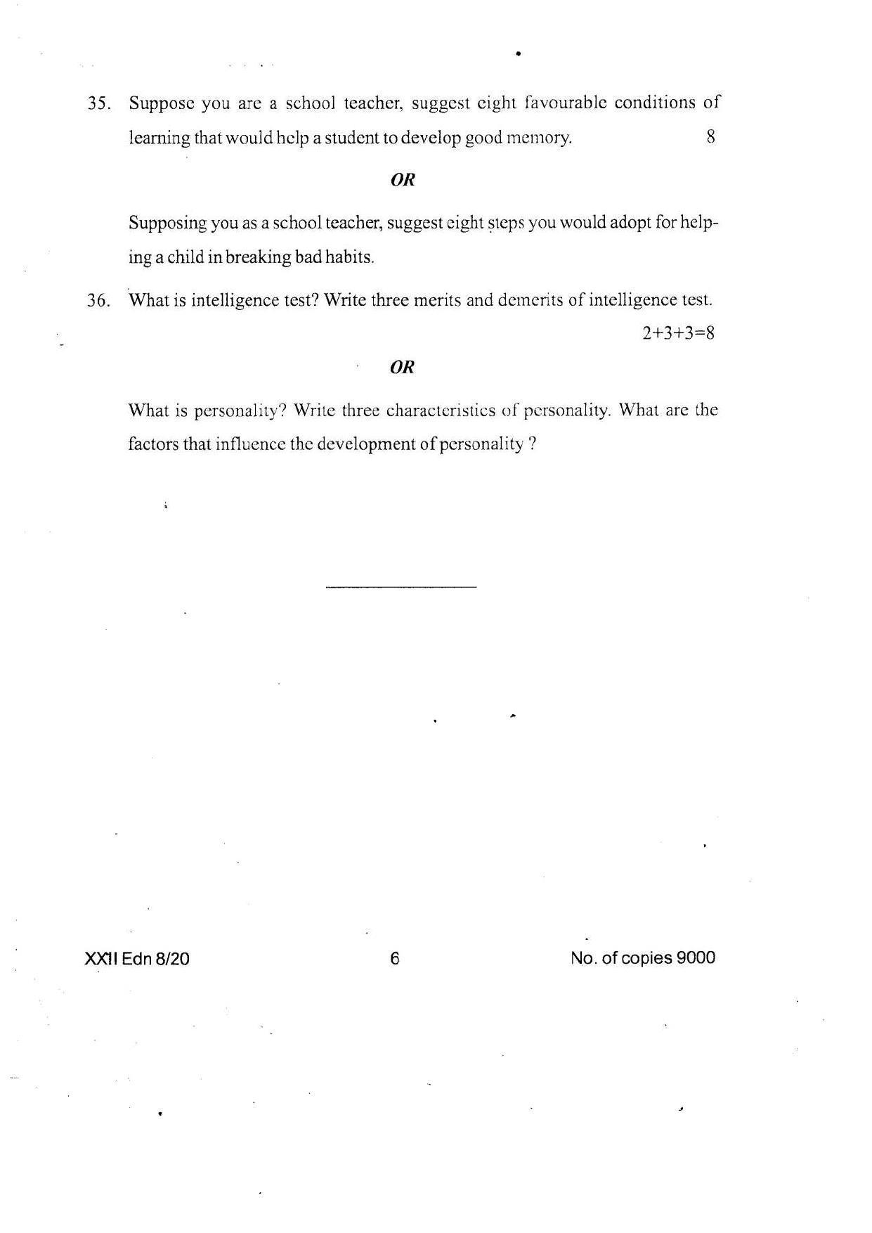 COHSEM Class 12 Education Question Papers 2020 - Page 6