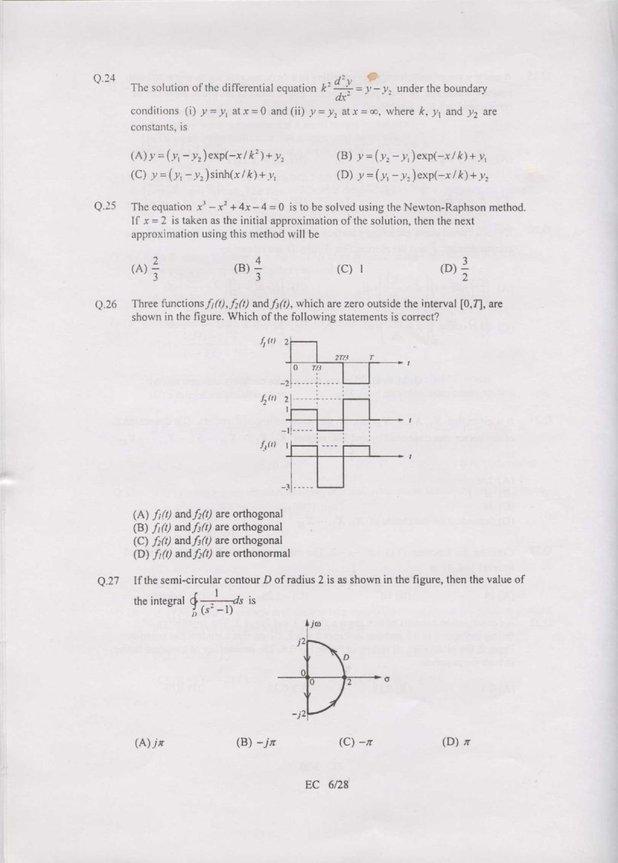 GATE 2007 Electronics and Communication Engineering (EC) Question Paper with Answer Key - Page 6
