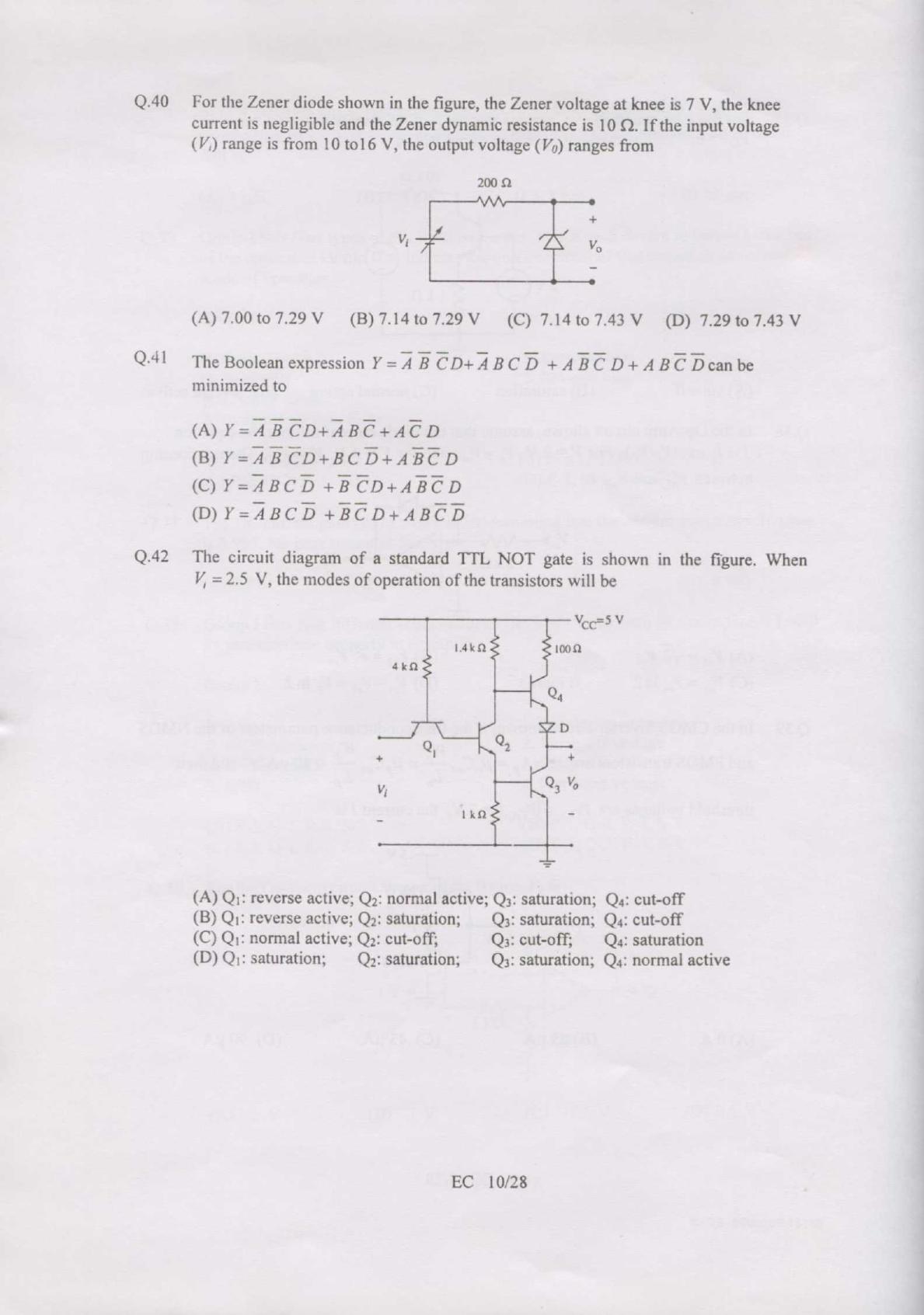 GATE 2007 Electronics and Communication Engineering (EC) Question Paper with Answer Key - Page 10