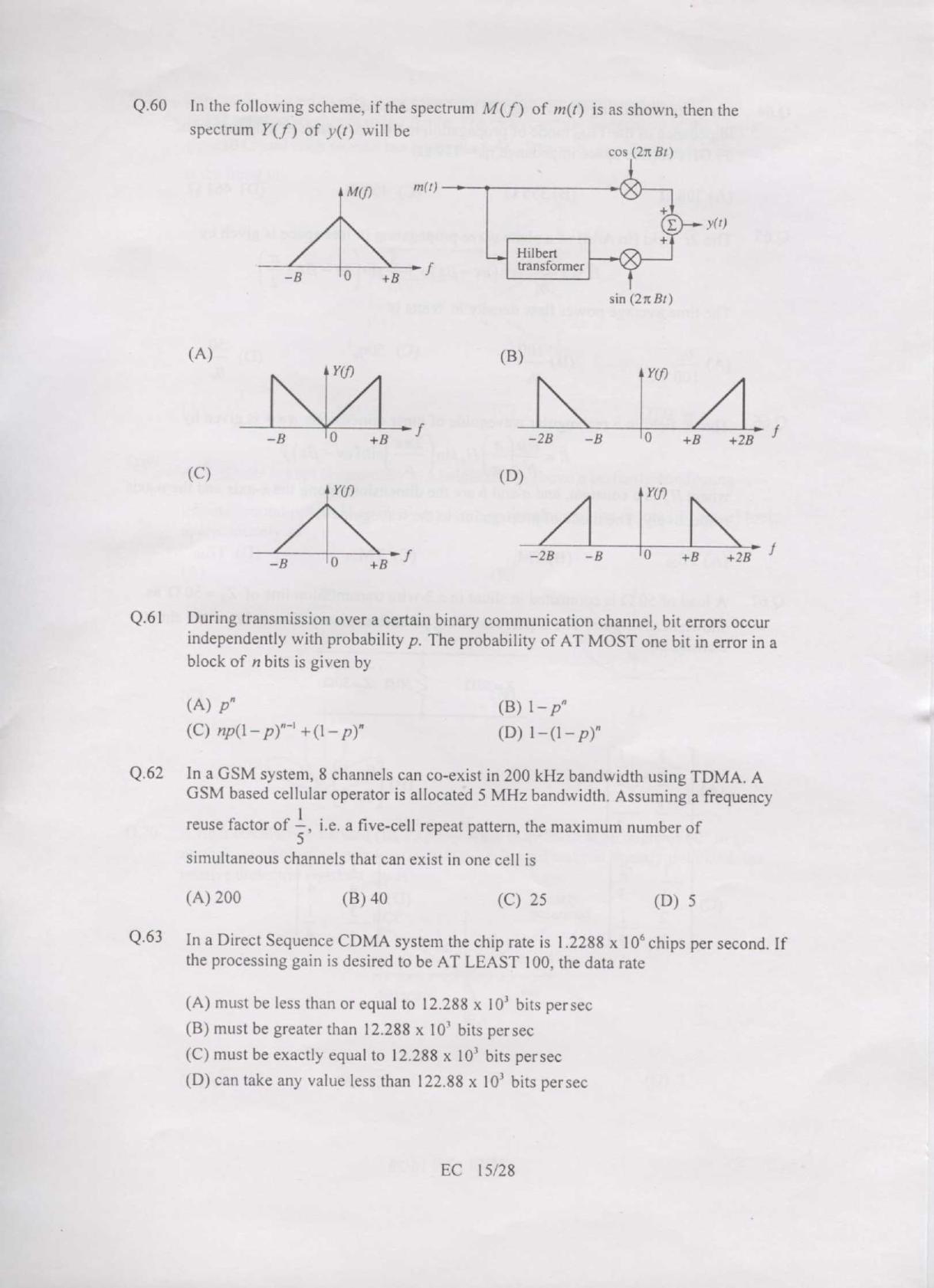 GATE 2007 Electronics and Communication Engineering (EC) Question Paper with Answer Key - Page 15