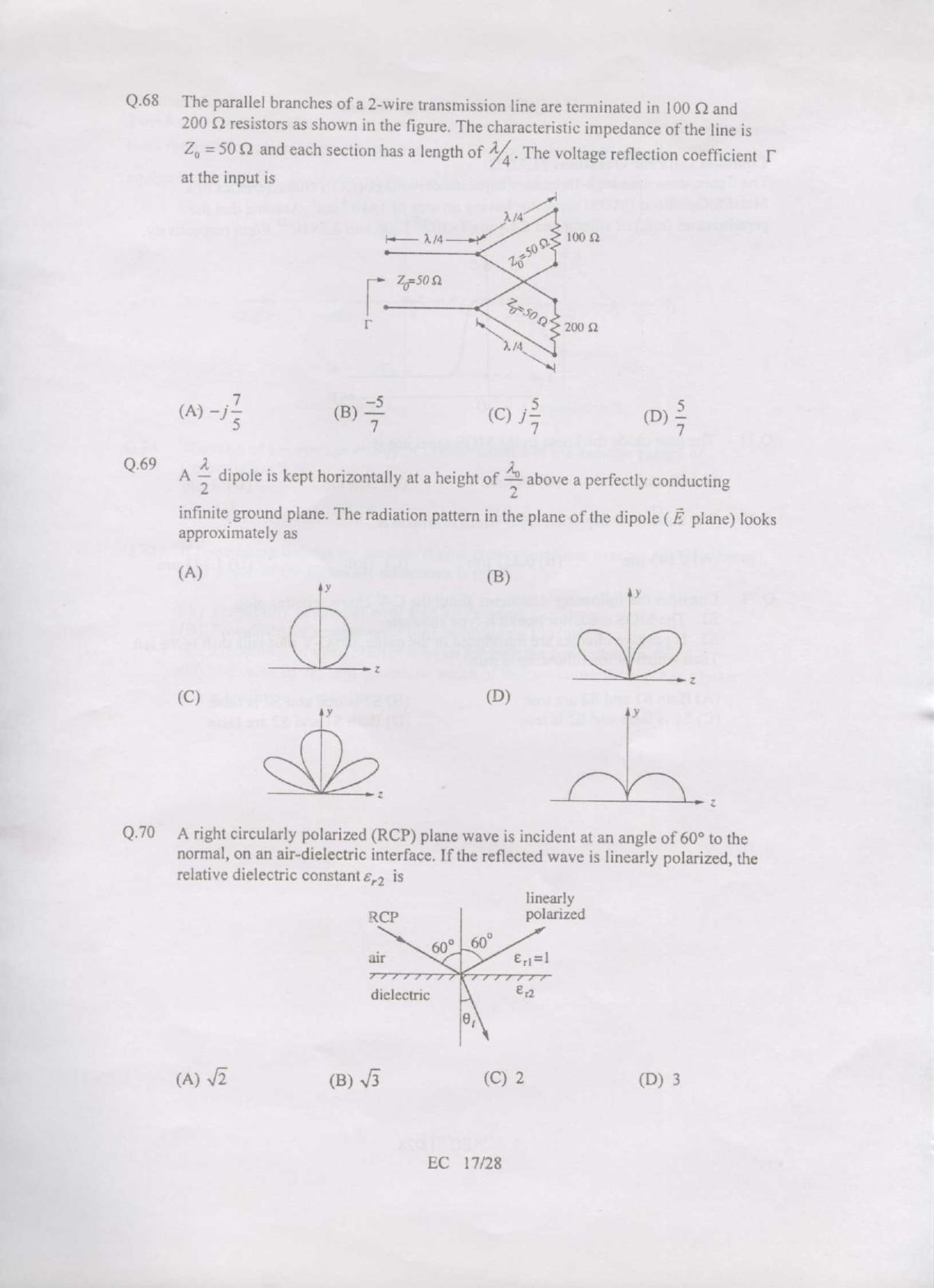 GATE 2007 Electronics and Communication Engineering (EC) Question Paper with Answer Key - Page 17