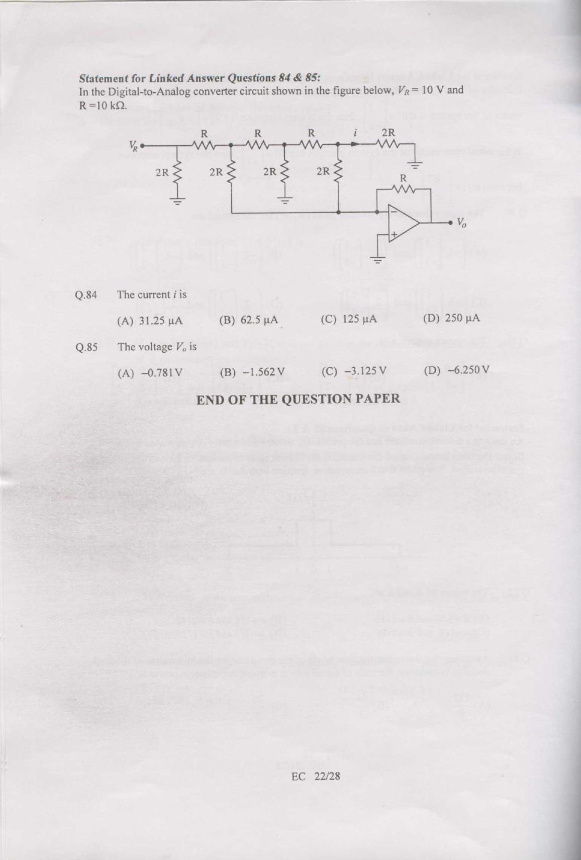 GATE 2007 Electronics and Communication Engineering (EC) Question Paper with Answer Key - Page 22