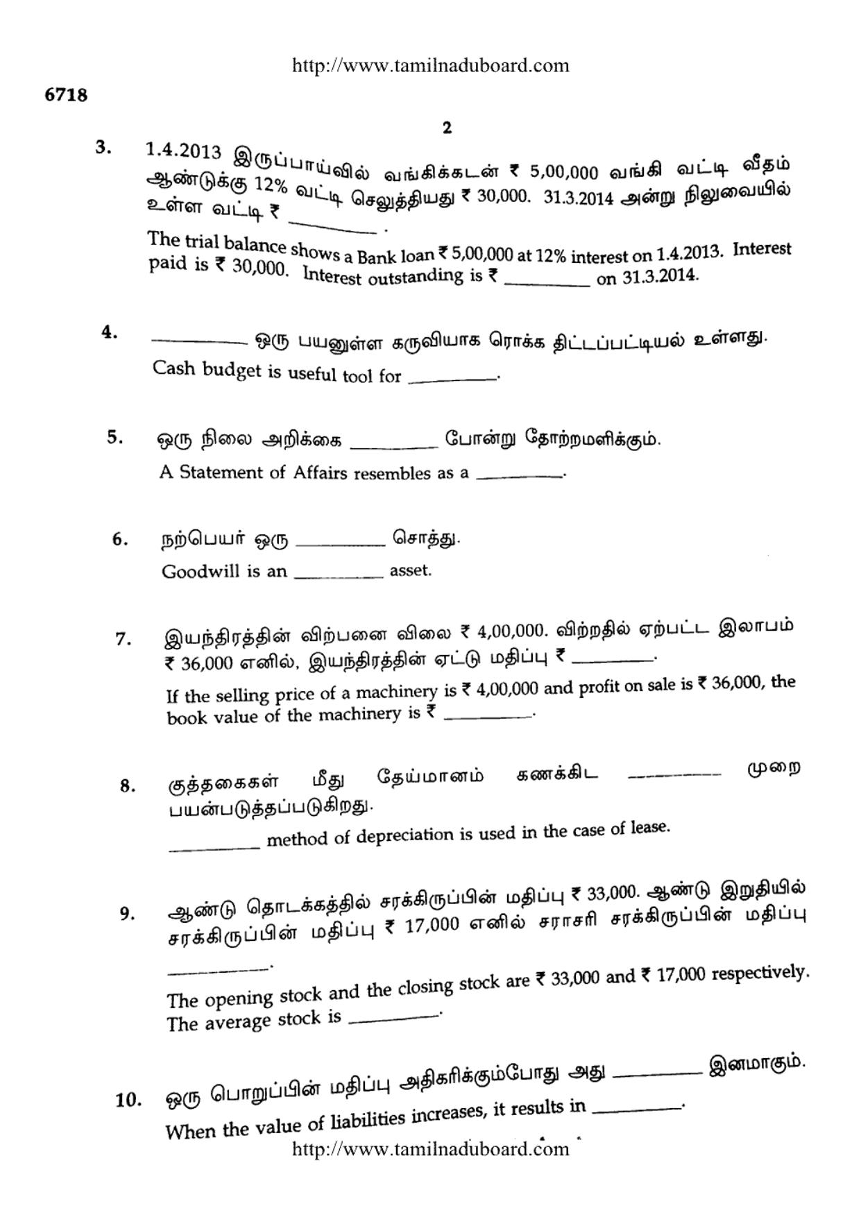 TN Class 12 Accountancy Question Papers 2017 - Page 2