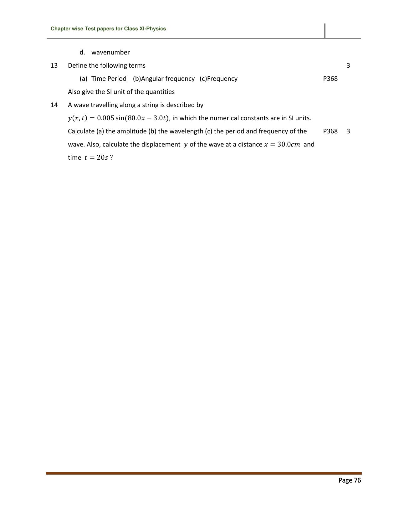 CBSE Worksheets for Class 11 Physics Waves Assignment 1 - Page 2