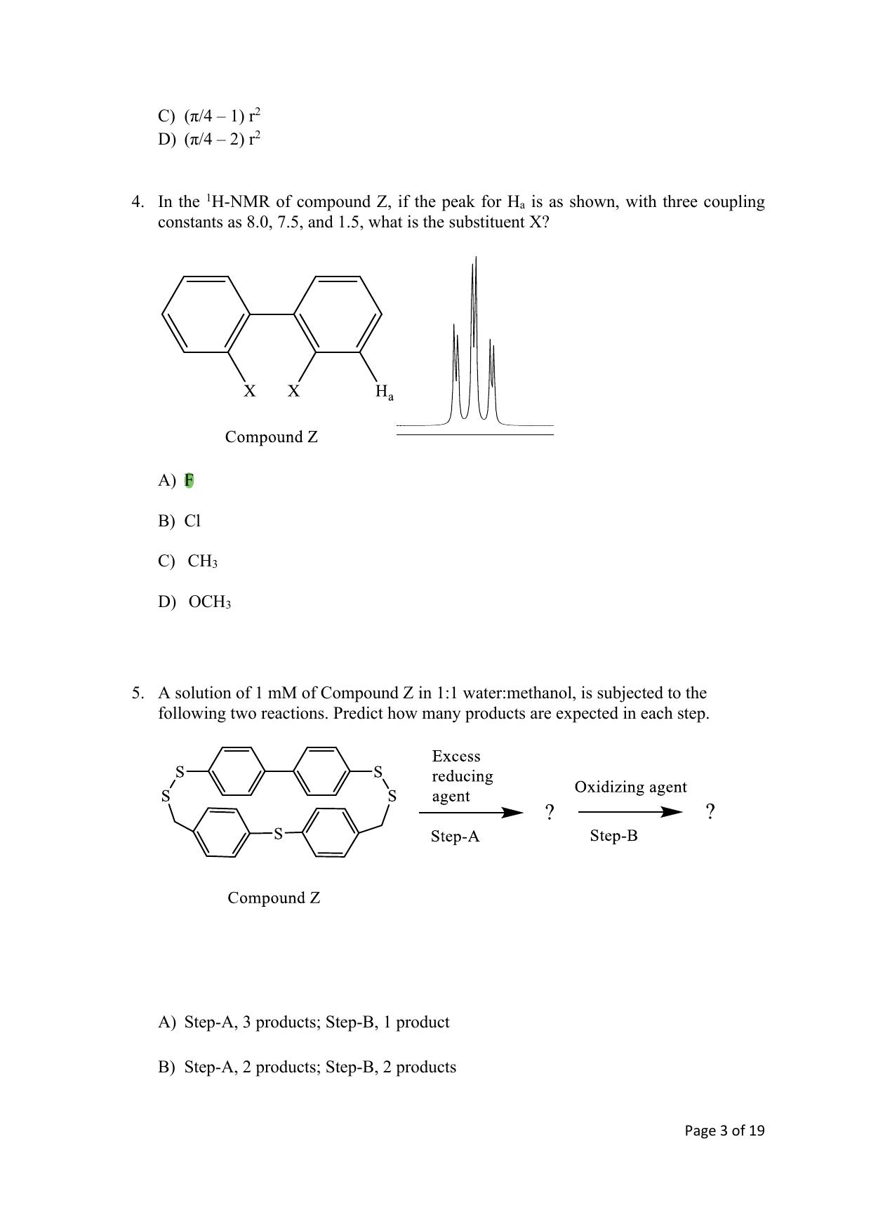 TIFR GS 2024 Chemistry Question Paper - Page 3