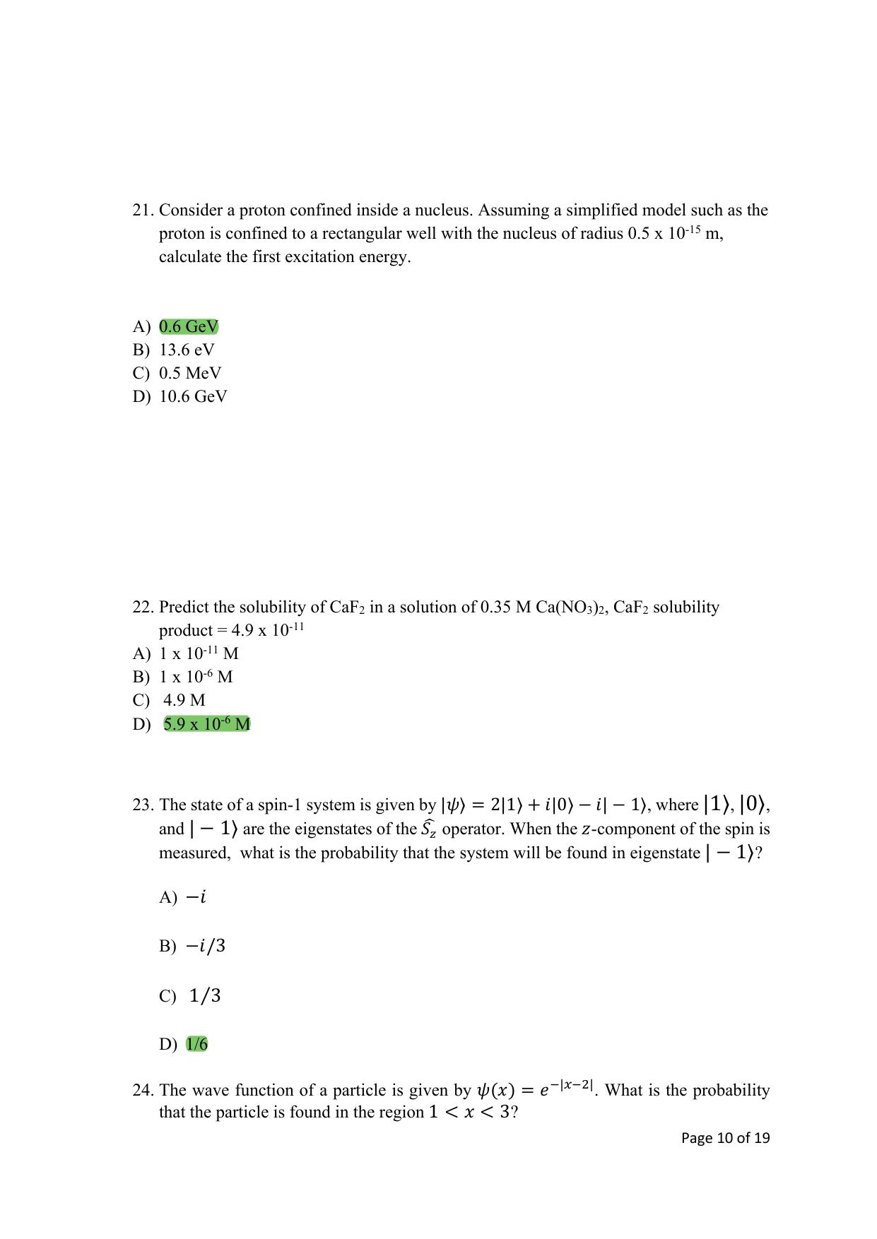 TIFR GS 2024 Chemistry Question Paper - Page 10
