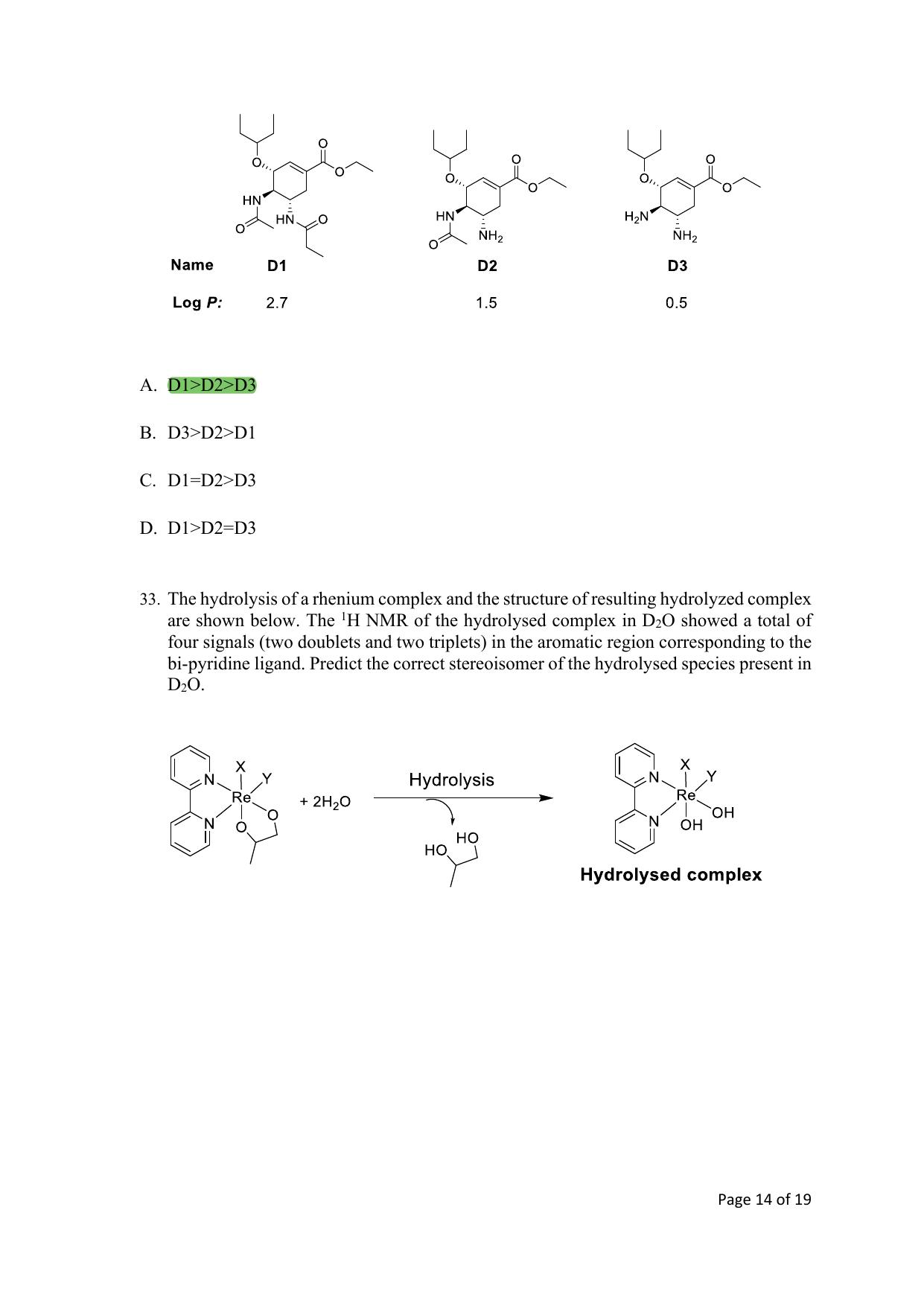 TIFR GS 2024 Chemistry Question Paper - Page 14