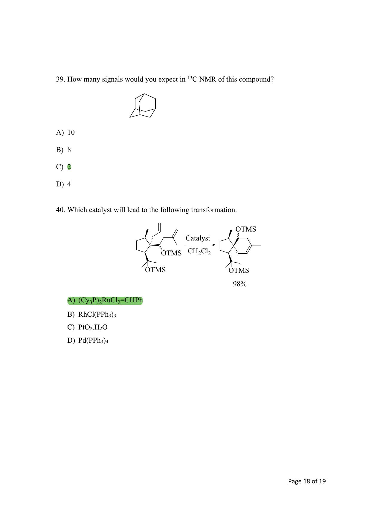 TIFR GS 2024 Chemistry Question Paper - Page 18