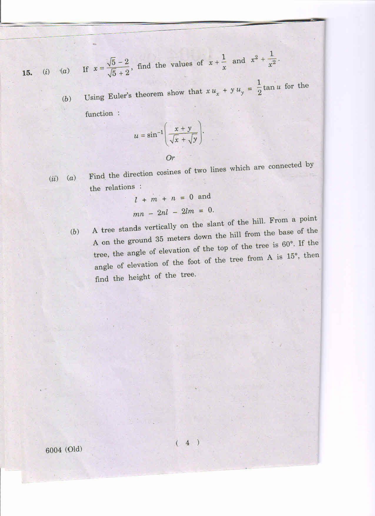 AP Inter 1st Year Mathematics (Bridge Course)-I (Old) March-2019-Vocational Question Paper - Page 4