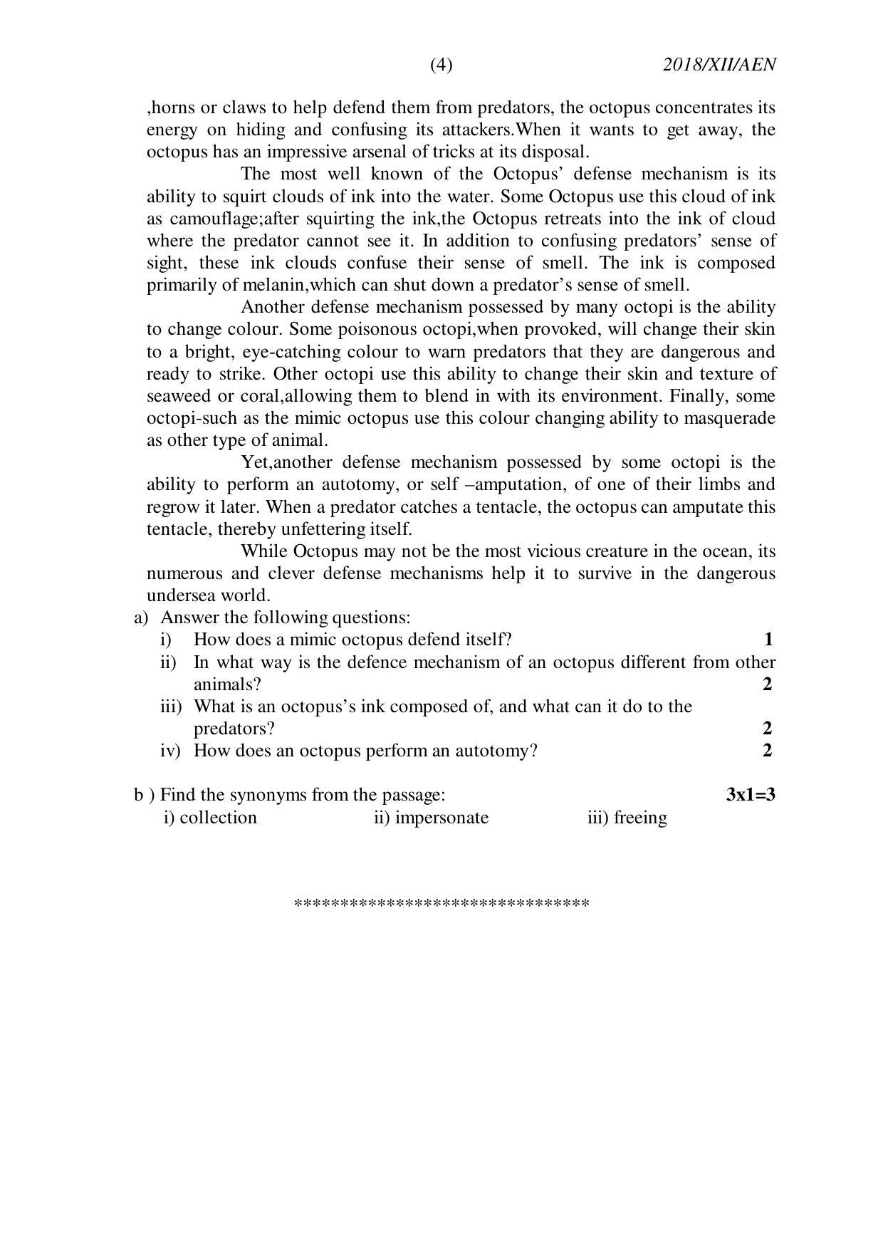 Nagaland Board Class 12 ALTERNATIVE ENGLISH 2018 Question Papers - Page 4